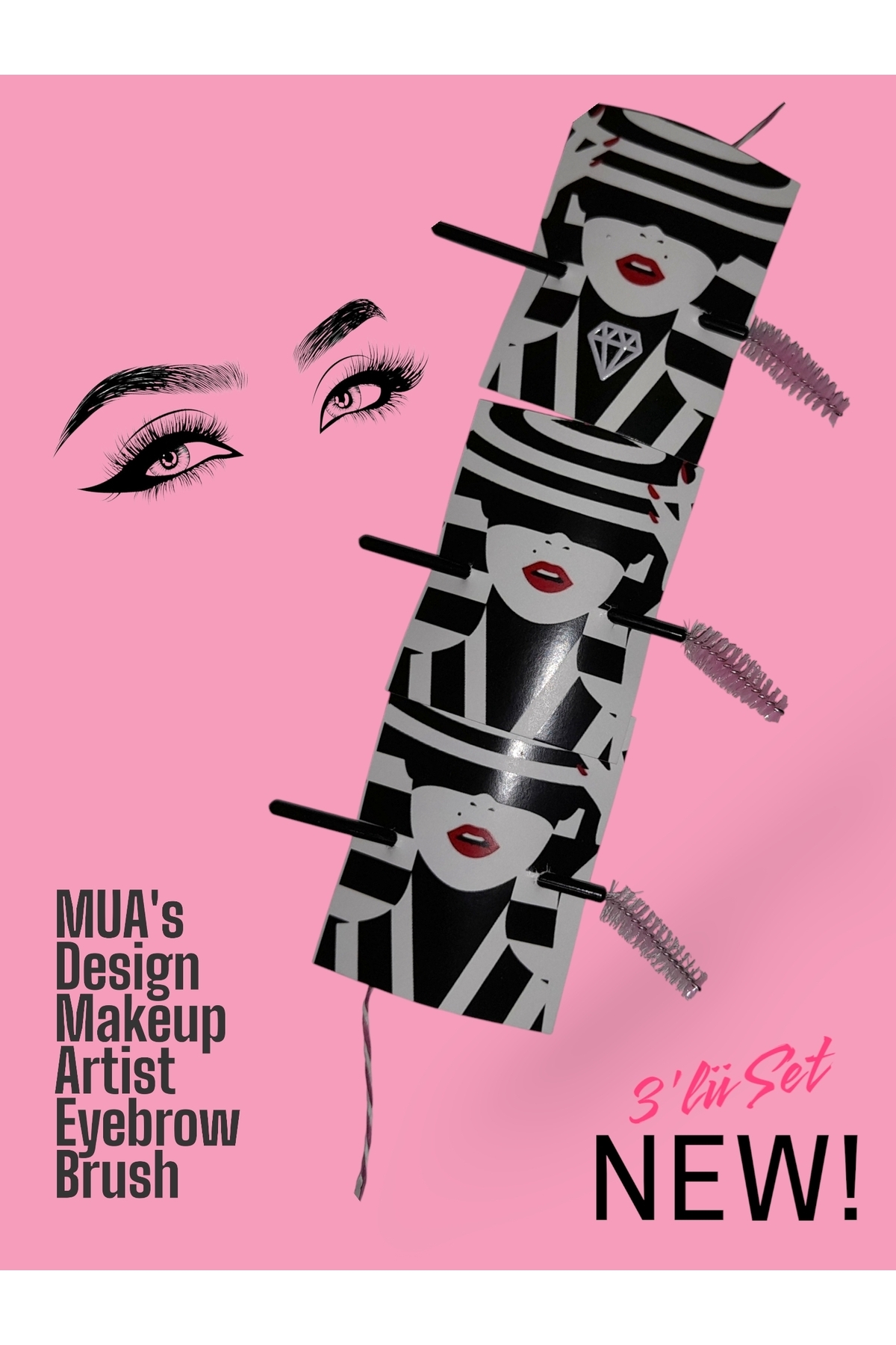 Mua Makeup Artist Eyebrow Pink Brush