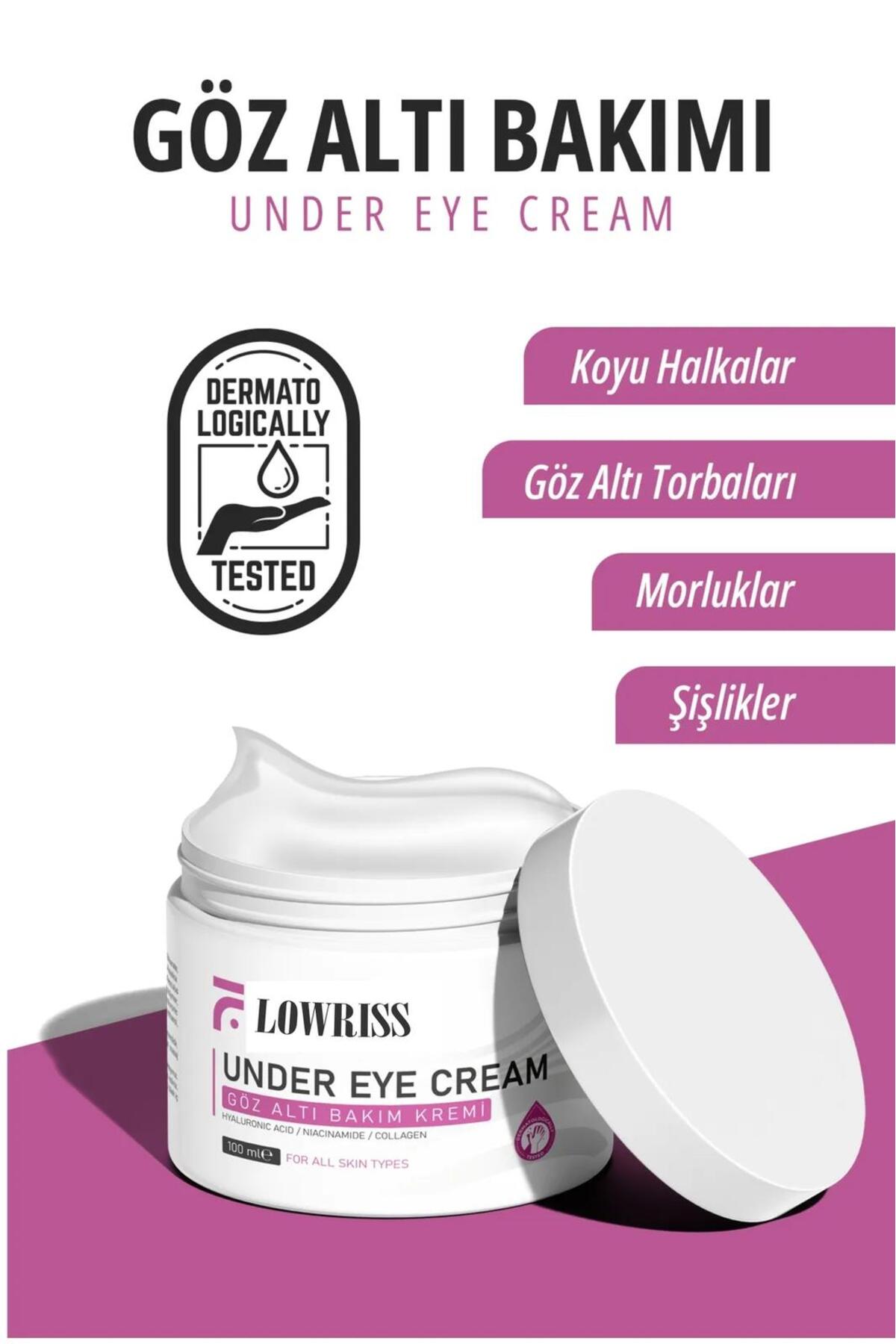LOWRISS Göz Altı Krem Morluk Torbalanma ve Kırışıklık Karşıtı Göz Çevresi Nemlendirici Karşıtı 50 Ml