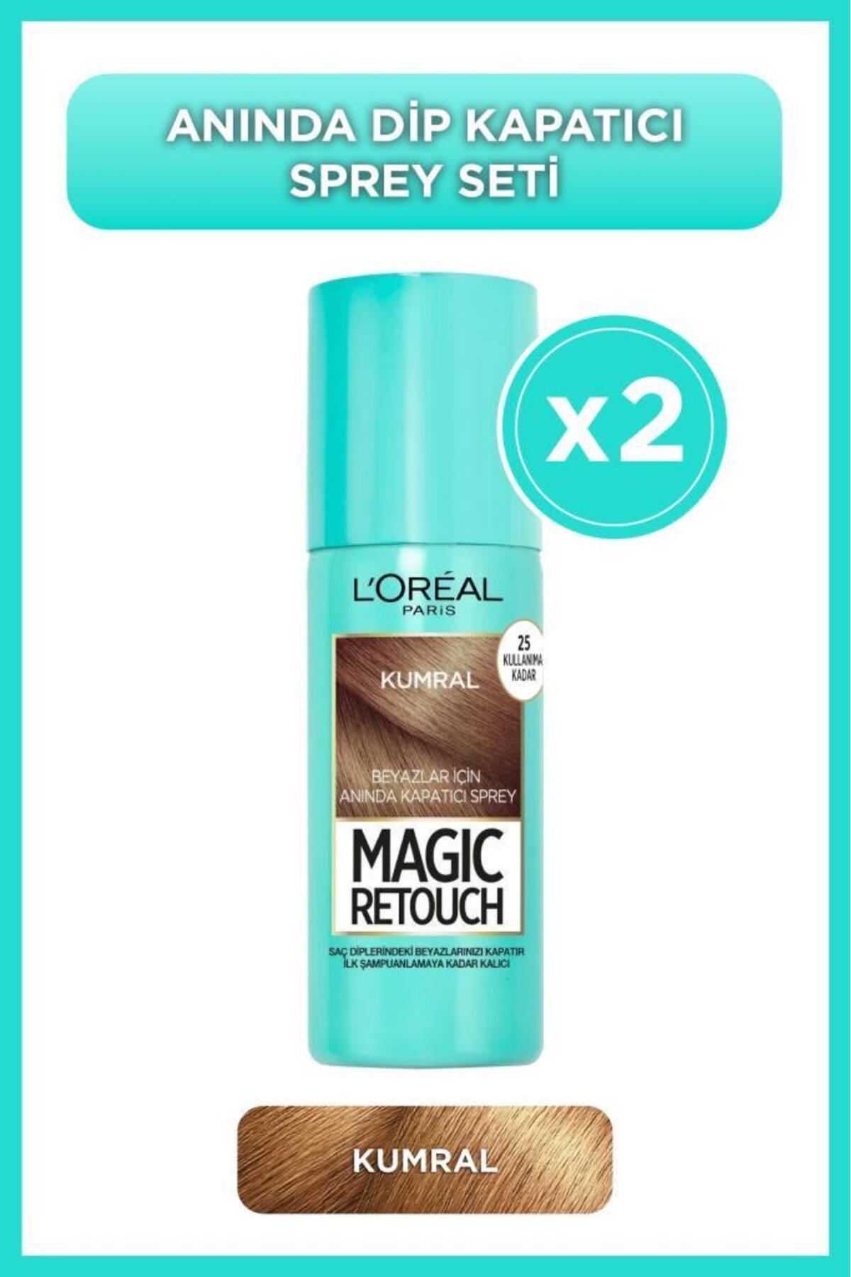 L'Oreal Paris 2'li Magic Retouch Beyaz Dipleri Kapatıcı Sprey - Kumral
