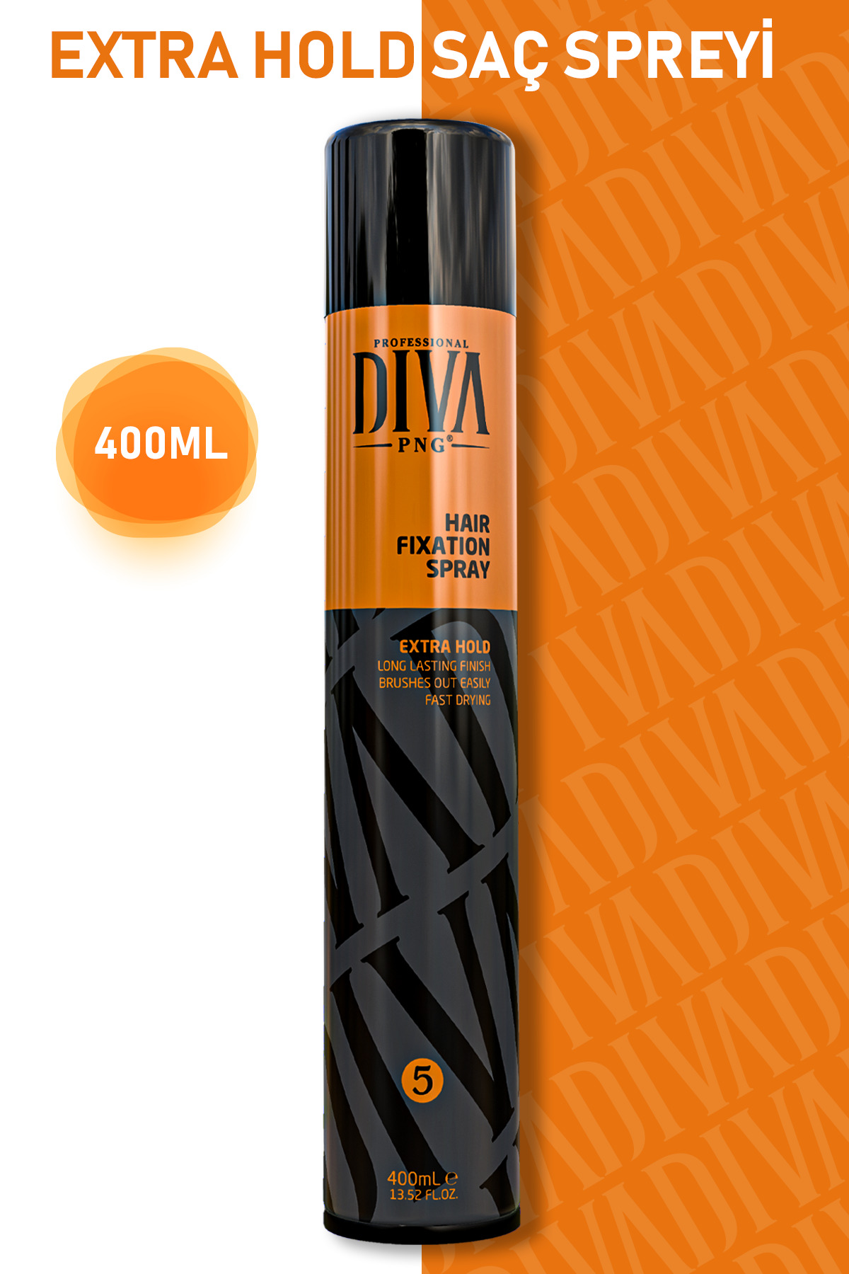 PNG DIVA Saç Spreyi 400 ml | Extra Hold | Gün Boyu Sabit Tutuş | Fırça Etkili Bitiriş