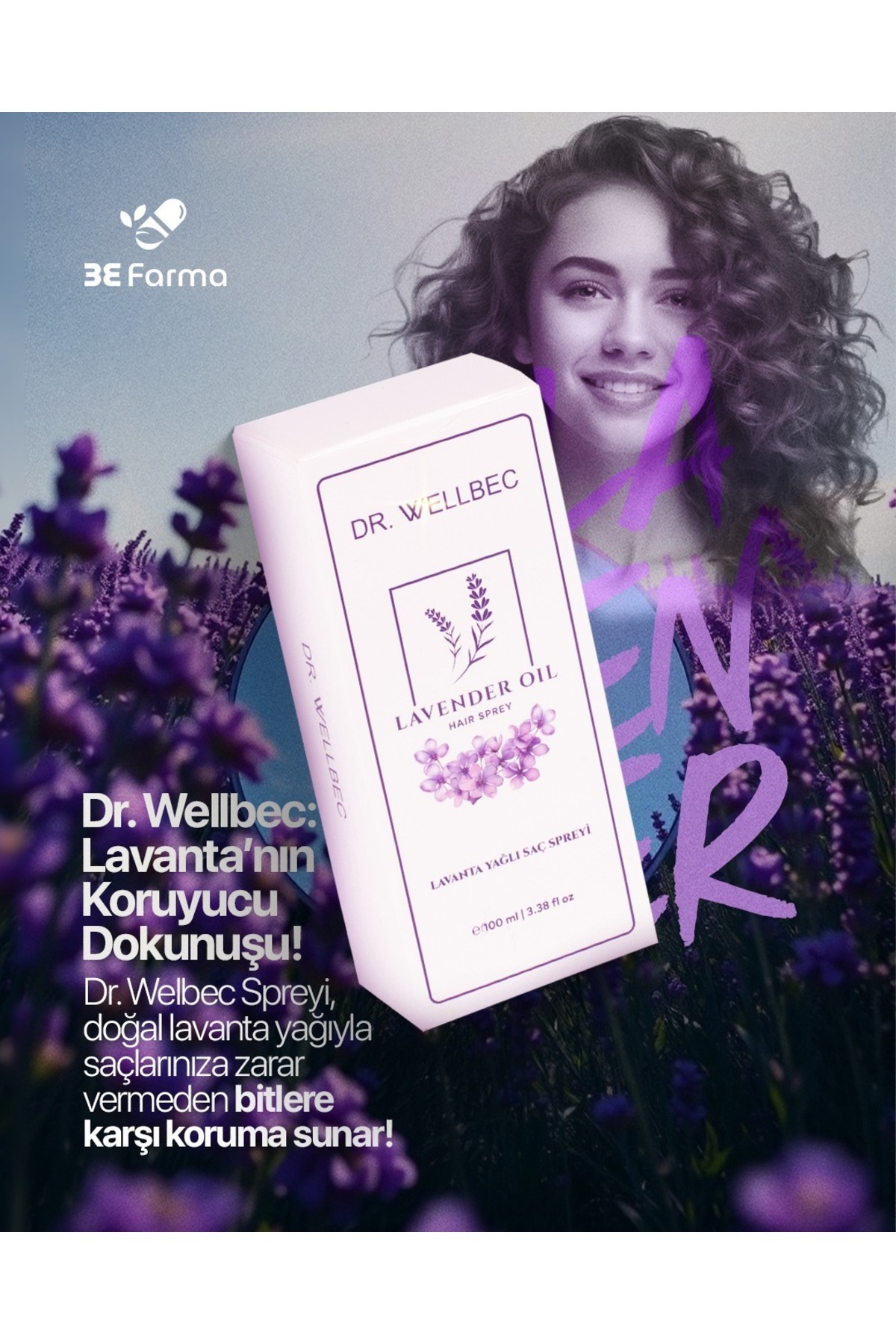 Dr Wellbec Bit Kovucu Lavanta Yağlı Saç Spreyi 100ml