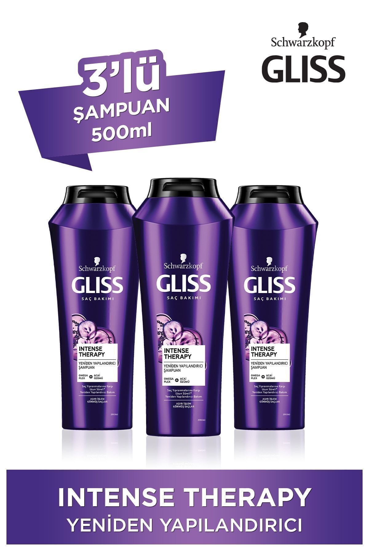 Gliss Intense Therapy Şampuan 3 X 500 ml