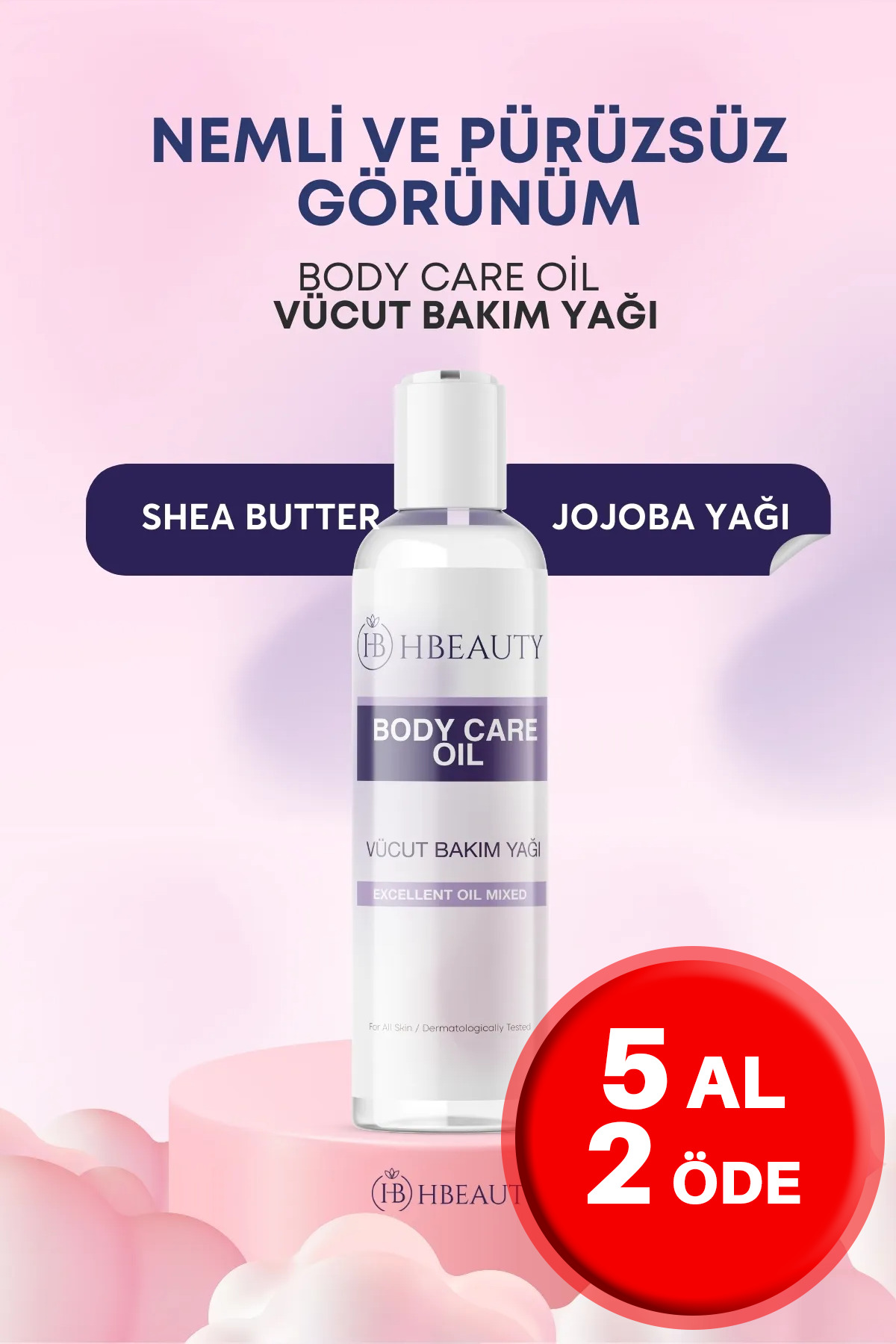 HBEAUTY Vucut Bakım Yağı Jojoba Yağı , Badem Yağı, Avokado Yağı, Hindistan Cevizi Yağı, Argan Yağı