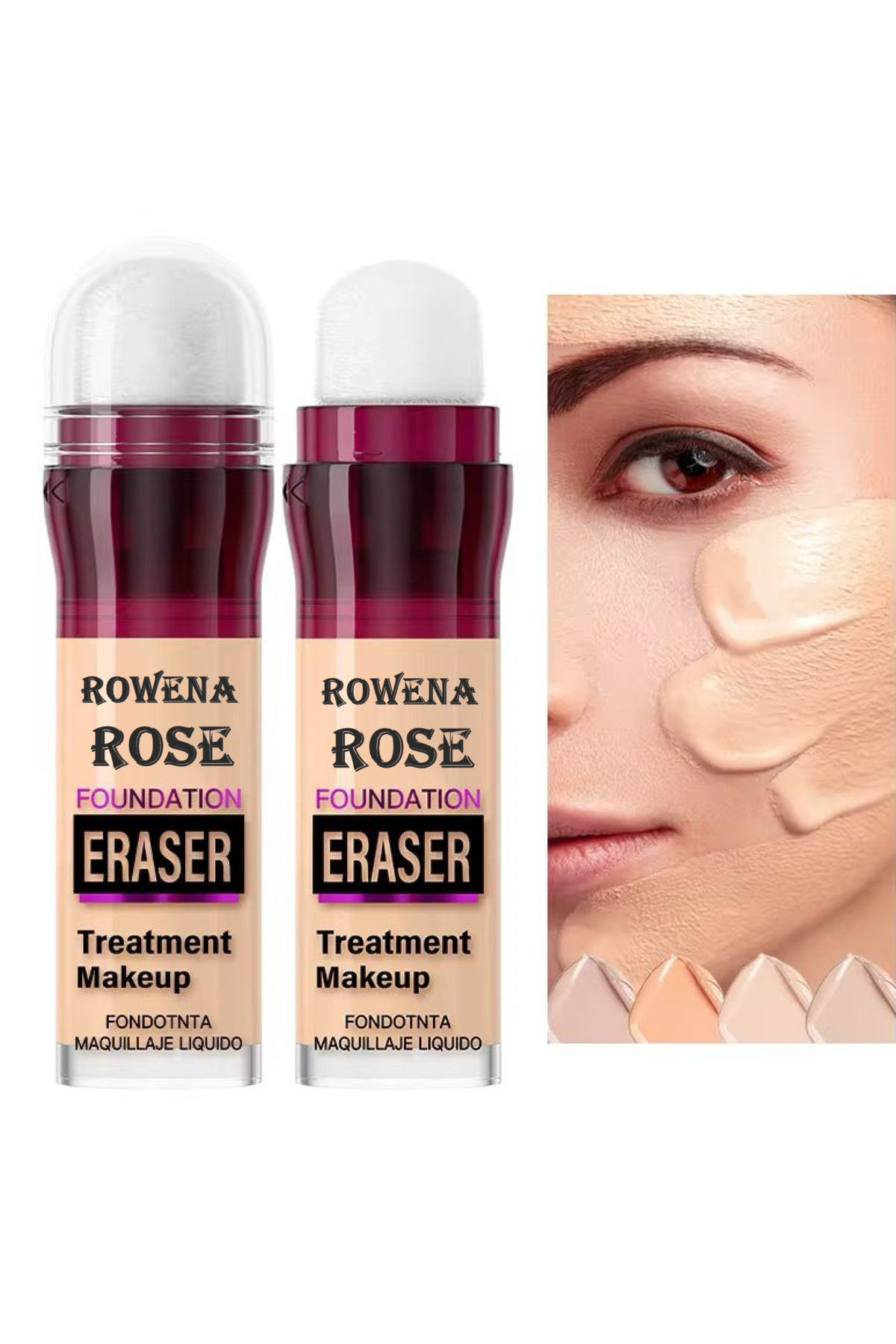 ROWENAROSE Yoğun Kapatıcı Besleyıcı Aydınlatıcı Süngerli Gözaltı Kapatıcı/concealer