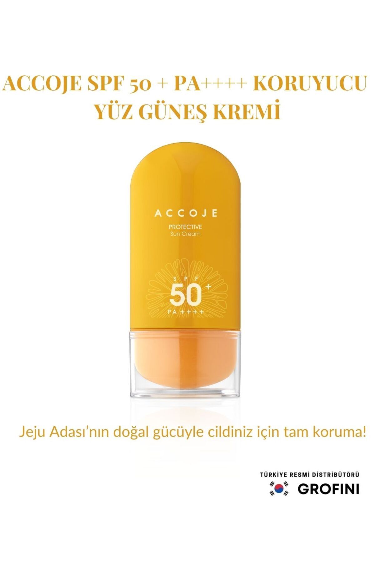 ACCOJE Yüksek Koruma, Nemlendirici, Yüz Güneş Kremi, Kore’den Ithal
