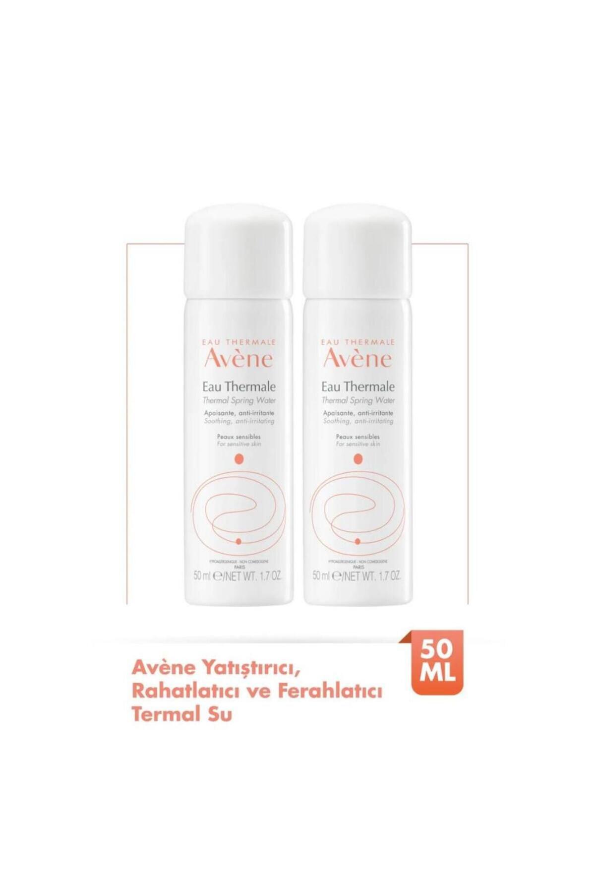 Avene Tüm Cilt Tipleri İçin Kullanıma Uygun Yatıştırıcı, Rahatlatıcı Küçük Avène Boy Termal Su 50 ml x2
