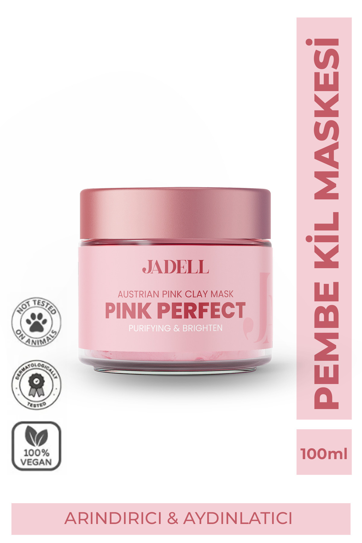 JADELL Pembe Kil Maskesi, ve Siyah Nokta Karşıtı, Arındırıcı, Gözenek Sıkılaştırıcı Maske, 100ml