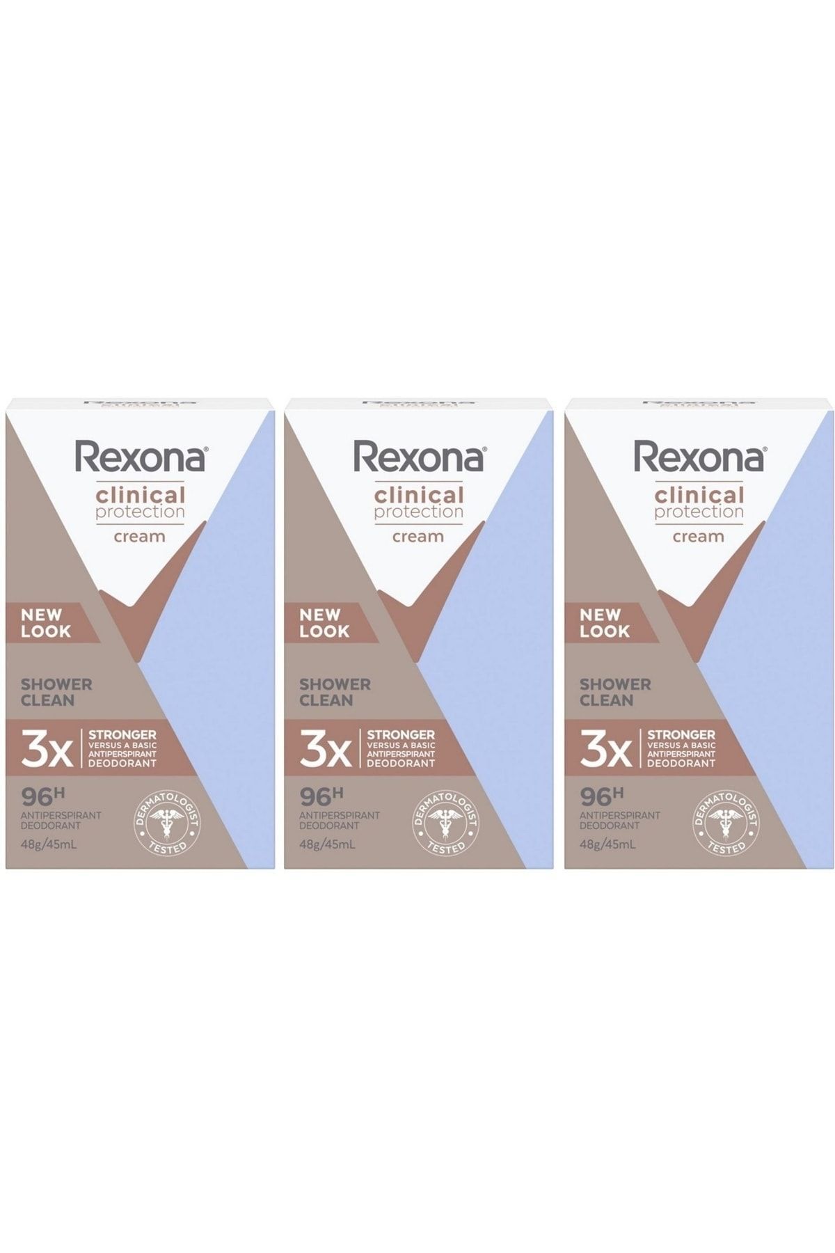 Rexona Clinical Protection Kadın Stick Deodorant Shower Clean 96 Saate Kadar Koruma 3 x 45 ML