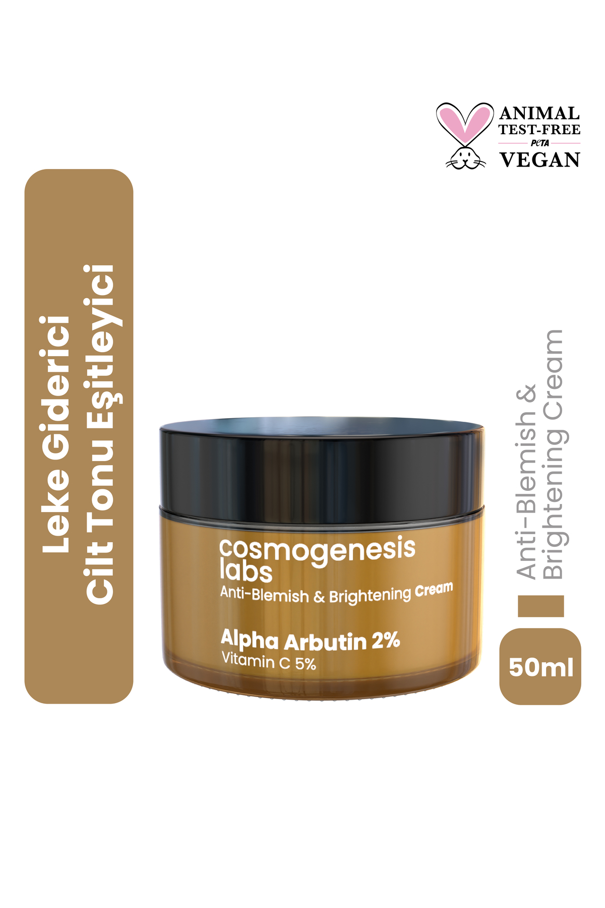Cosmogenesis Labs Leke Karşıtı %2 Arbutin Krem 50ml - C Vitamini Destekli Aydınlatıcı Cilt Tonu Eşitleyici Vegan