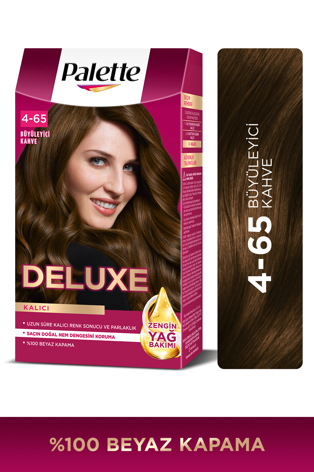 Palette Deluxe 4-65 Büyüleyici Kahve Zengin Yağ Bakımı Kit Saç Boyası Bakım Maskesi