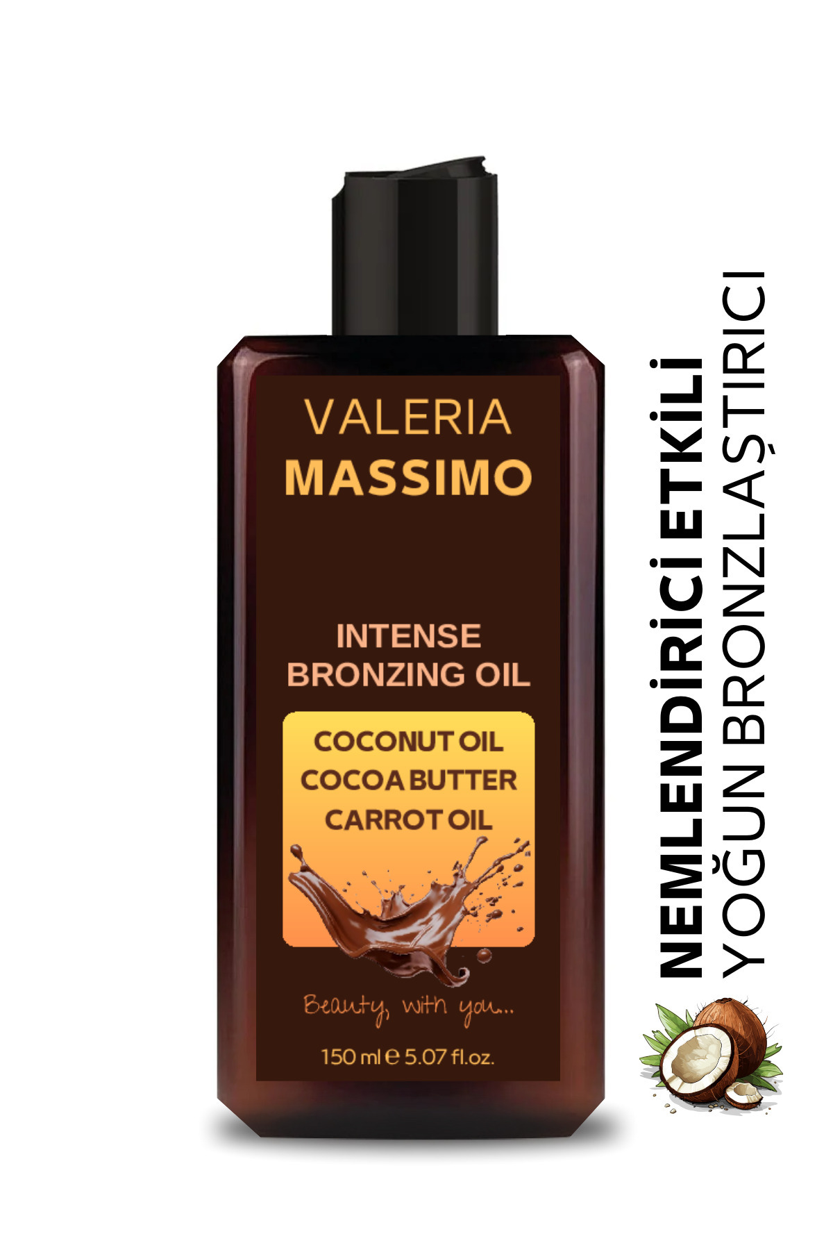 Valeria Massimo Yoğun Bronzlaştırıcı Yağ 150 ml (HAVUÇ,KAKAO;HİNDİSTAN CEVİZİ)