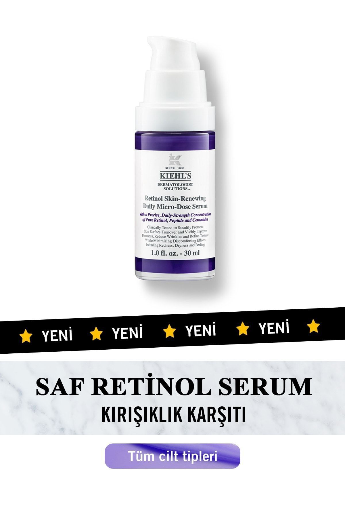 Kiehl's Leke Eğilimli Ciltler İçin Aydınlatıcı Cilt Tonu Eşitleyici Kırışıklık Karşıtı Günlük Serum 30 Ml