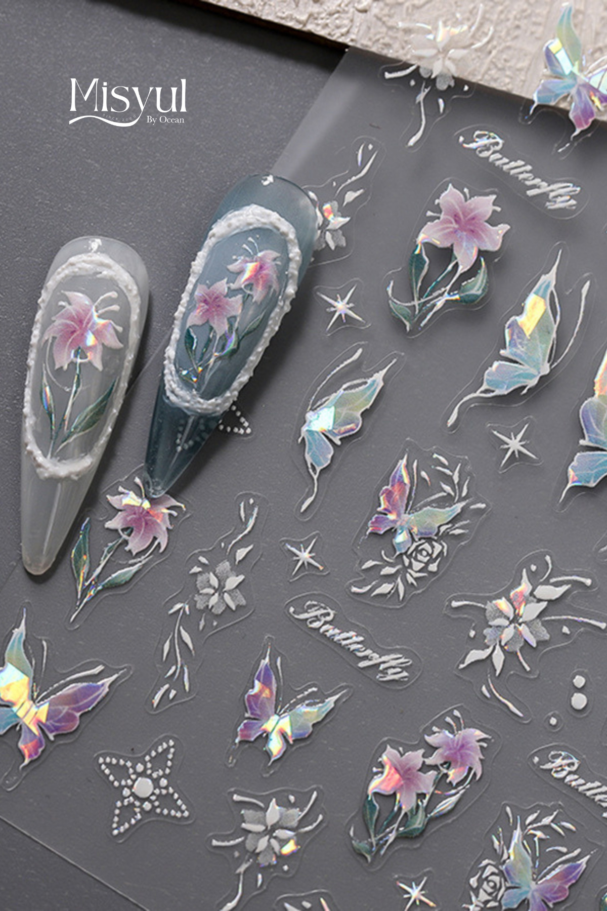 Misyul Tırnak Sticker Protez Tırnak Kalıcı Oje Süsleme, Nail Art Sticker
