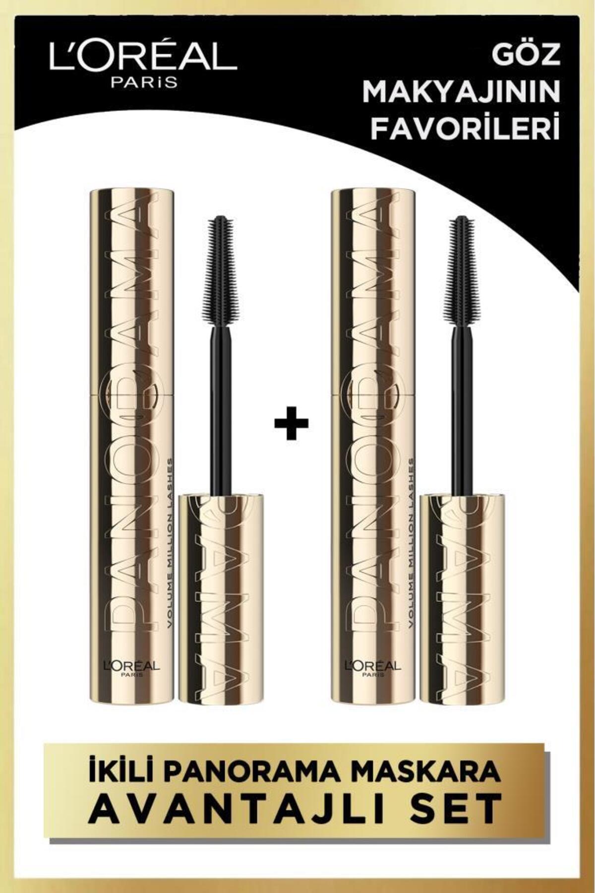 L'Oreal Paris Panorama Maskara 2'li Set - Siyah & Koyu Kahverengi