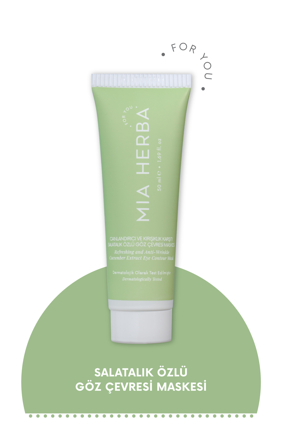 miaherba Canlandırıcı ve Kırışıklık Karşıtı Salatalık Özlü Göz Çevresi Maskesi 50 ml