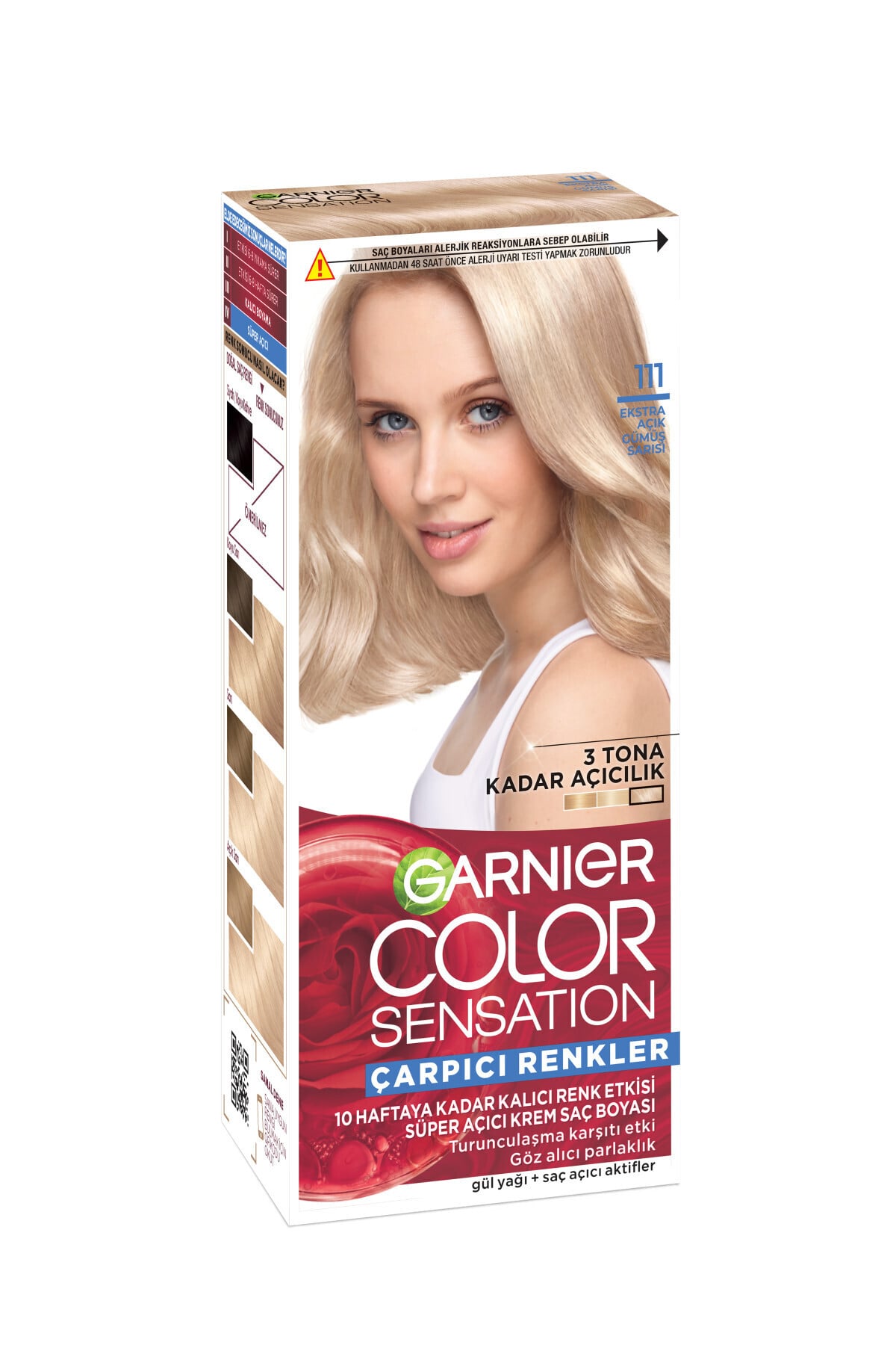 Garnier Çarpıcı Renkler, 111 Ekstra Açık Gümüş Sarısı, Kalıcı Krem Saç Boyası, Demikit