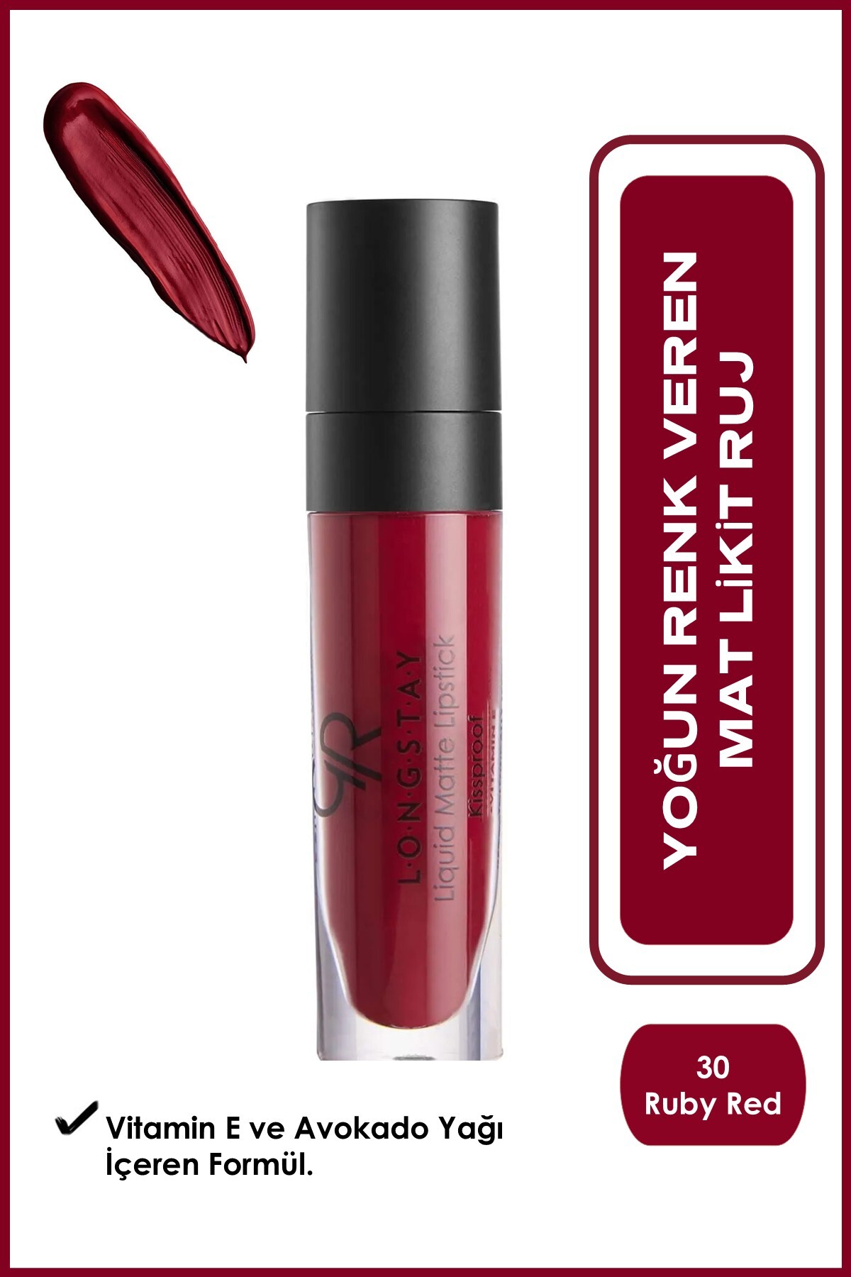 Golden Rose Longstay Liquid Matte Lipstick No: 30 - Bulaşmayan Kalıcı Likit Mat Ruj