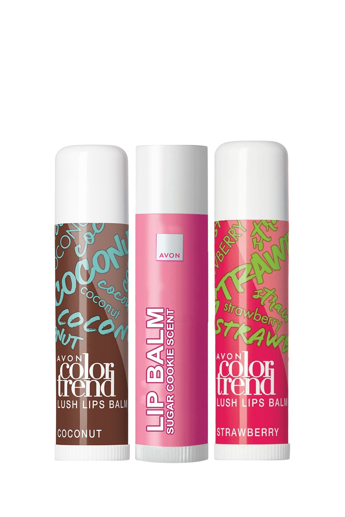 AVON Hindistan Cevizi Çilek ve Kurabiye Kokulu Nemlendiricili Dudak Balm Paketi