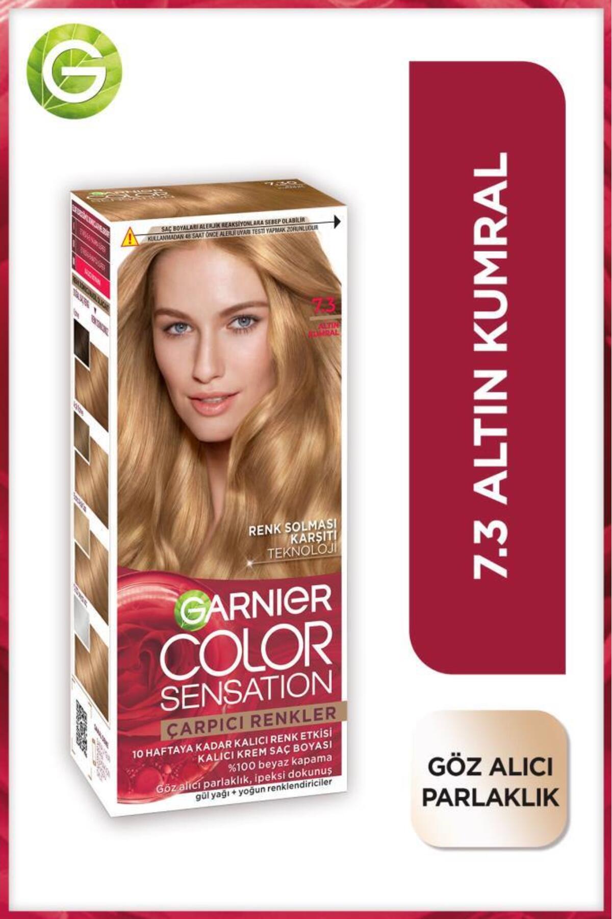 Garnier Çarpıcı Renkler, 7.3 Altın Kumral, Kalıcı Krem Saç Boyası, Demikit