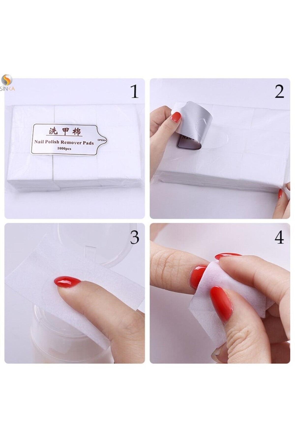 SİNKA Tüysüz Jel Protez Kalıcı Oje Mendili Manikür Temizleme Mendili 600 Adet Tüy Bırakmayan