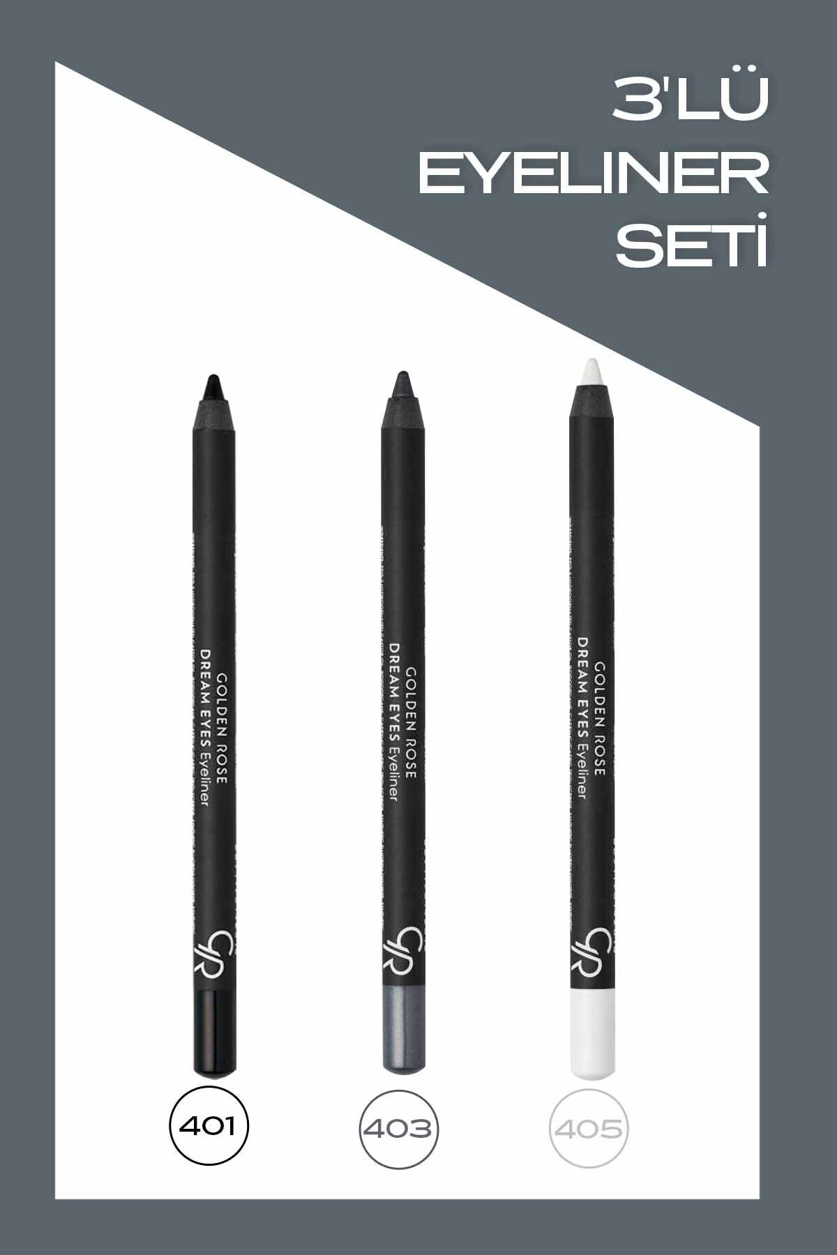 Golden Rose Dream Eyes Eyeliner 3'lü Jel Göz Kalemi Seti- No: 401-403-405