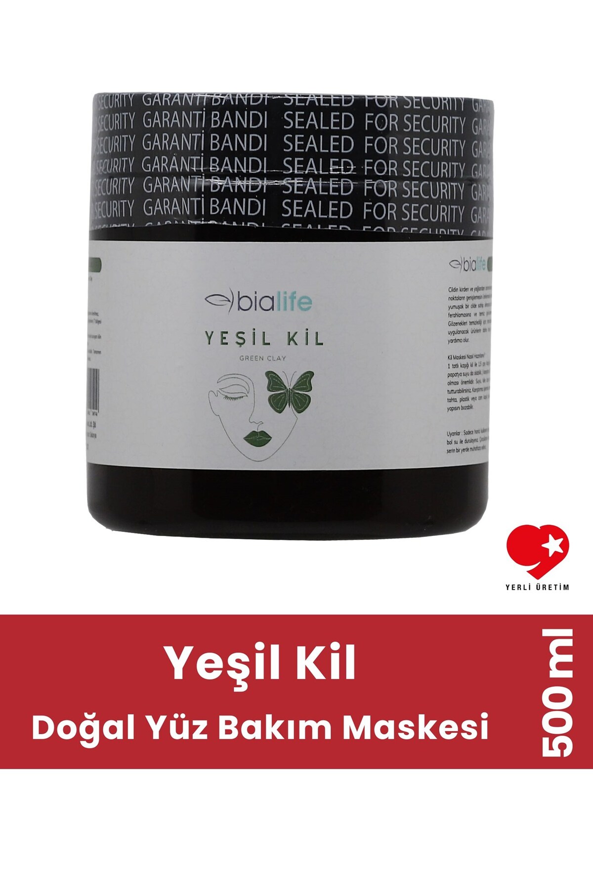 bialife Yeşil Kil Doğal Yüz Bakım Maskesi 500 ML