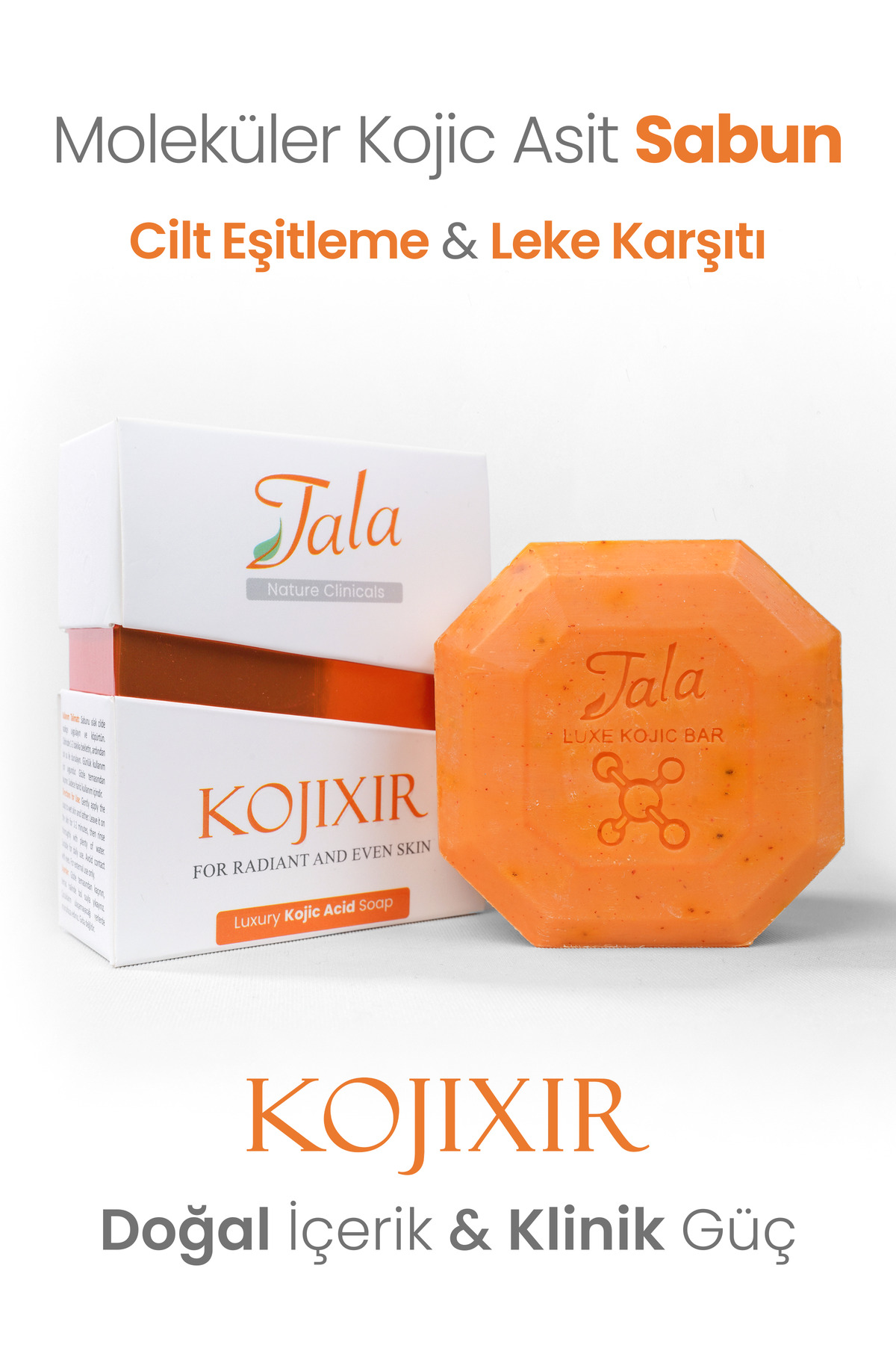 Tala Kojixir Moleküler Kojik Asit Sabunu Leke Karşıtı & Cilt Tonu Eşitleyici Zerdeçal Tanecikli 120 Gr