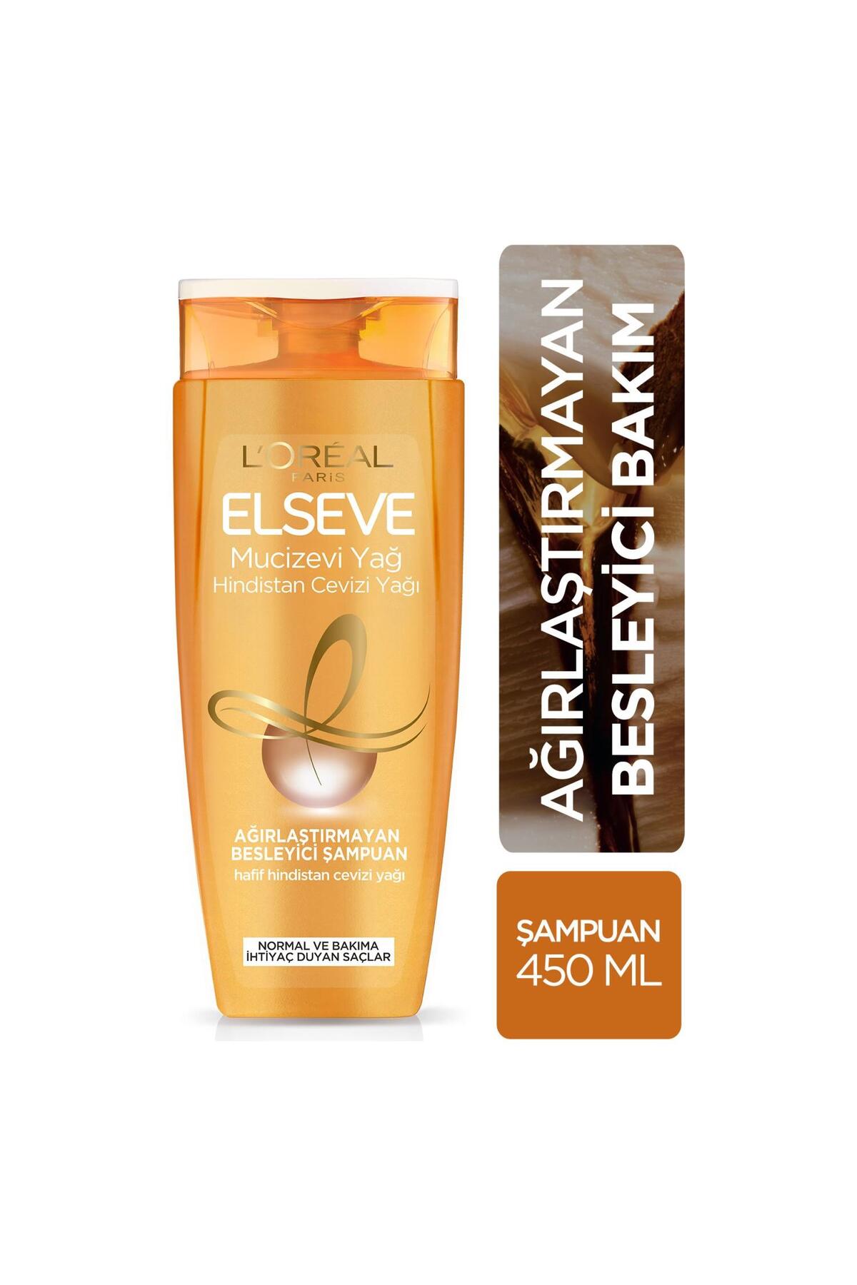 ELSEVE L'oréal Paris Mucizevi Hindistan Cevizi Yağı Ağırlaştırmayan Besleyici Şampuan 450 ml