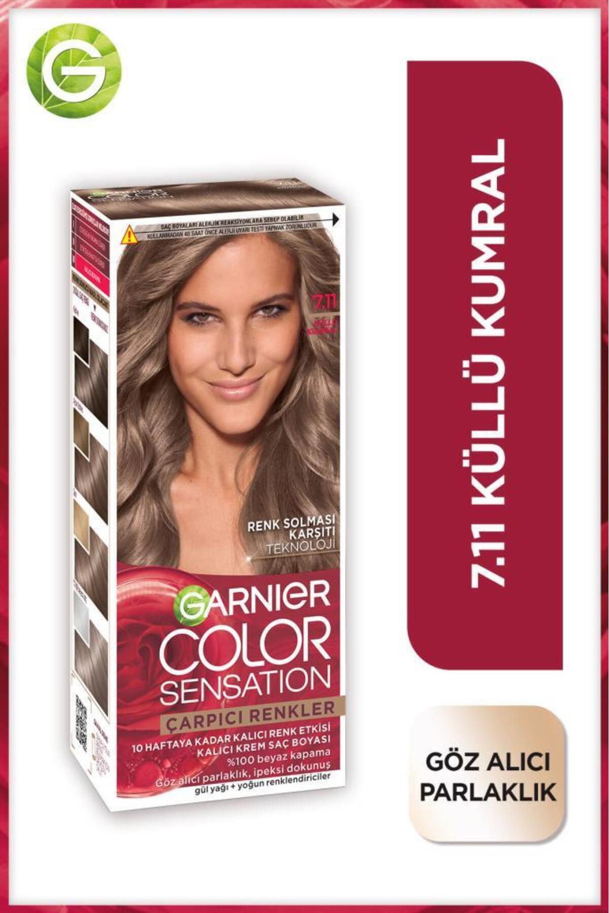 Garnier Çarpıcı Renkler, 7.11 Küllü Kumral, Kalıcı Krem Saç Boyası, Demikit