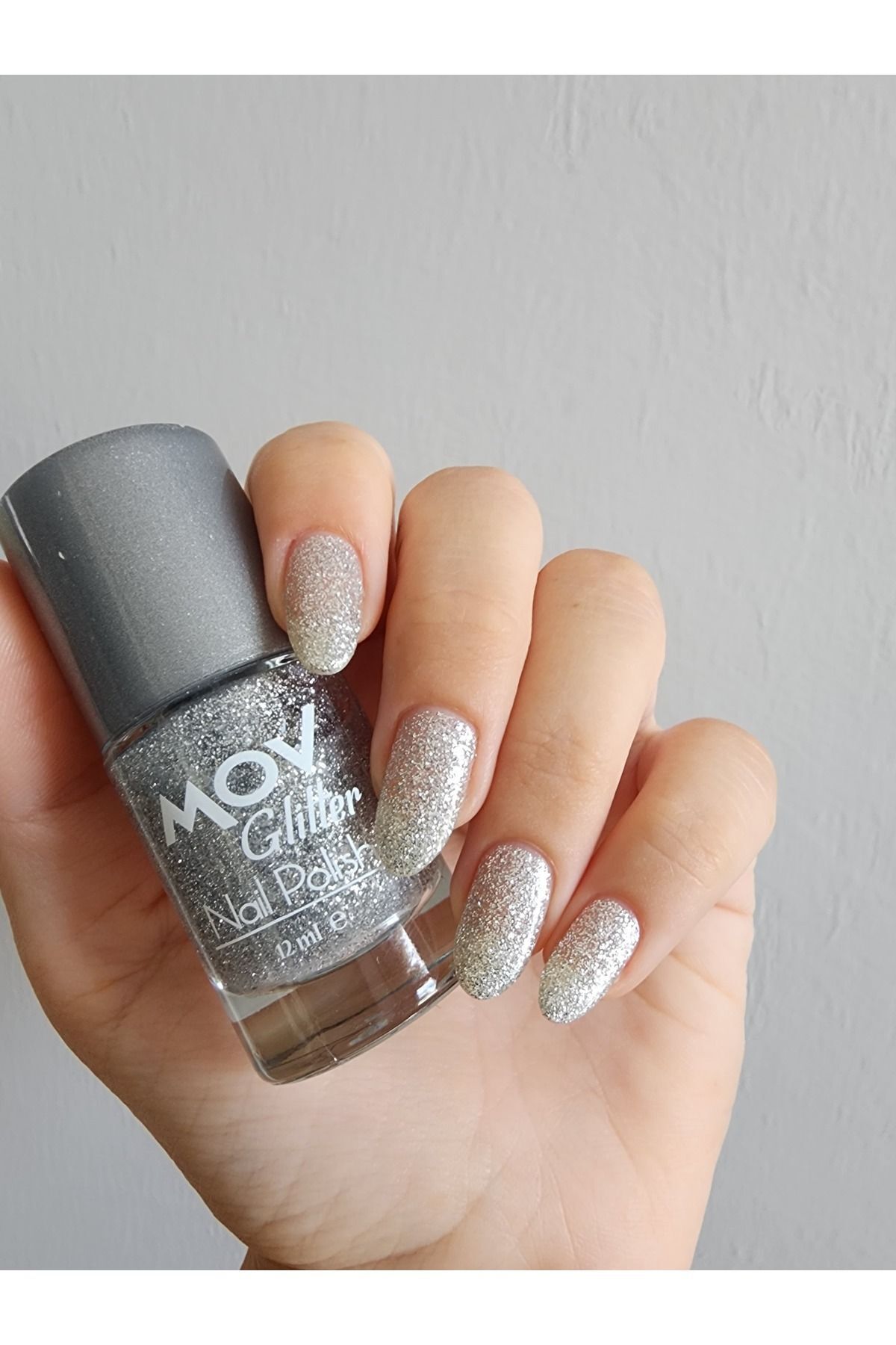 MOV Glitter Yoğun Simli Kalıcı Oje GRİ No:2