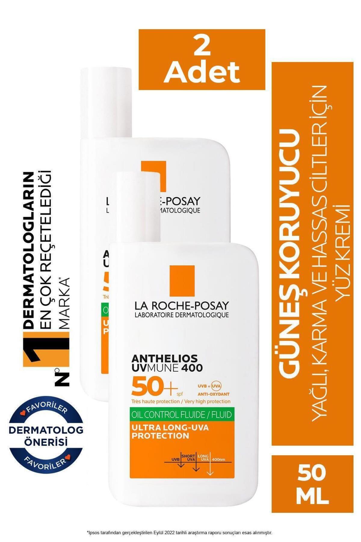 La Roche Posay Anthelios Uvmune 400 Oil Control Fluid Güneş Kremi Spf50+ 50ml 2 Adet