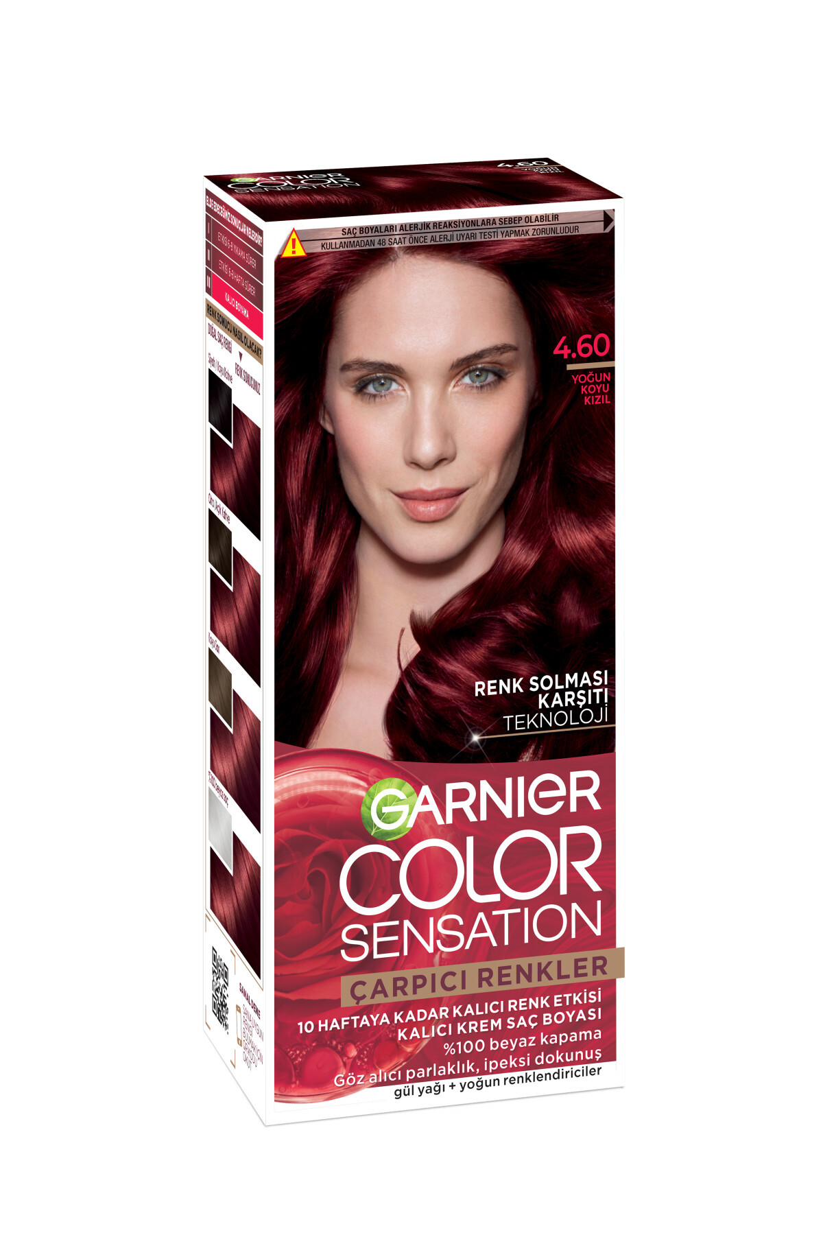 Garnier Çarpıcı Renkler, 4.60 Yoğun Koyu Kızıl, Kalıcı Krem Saç Boyası, Demikit