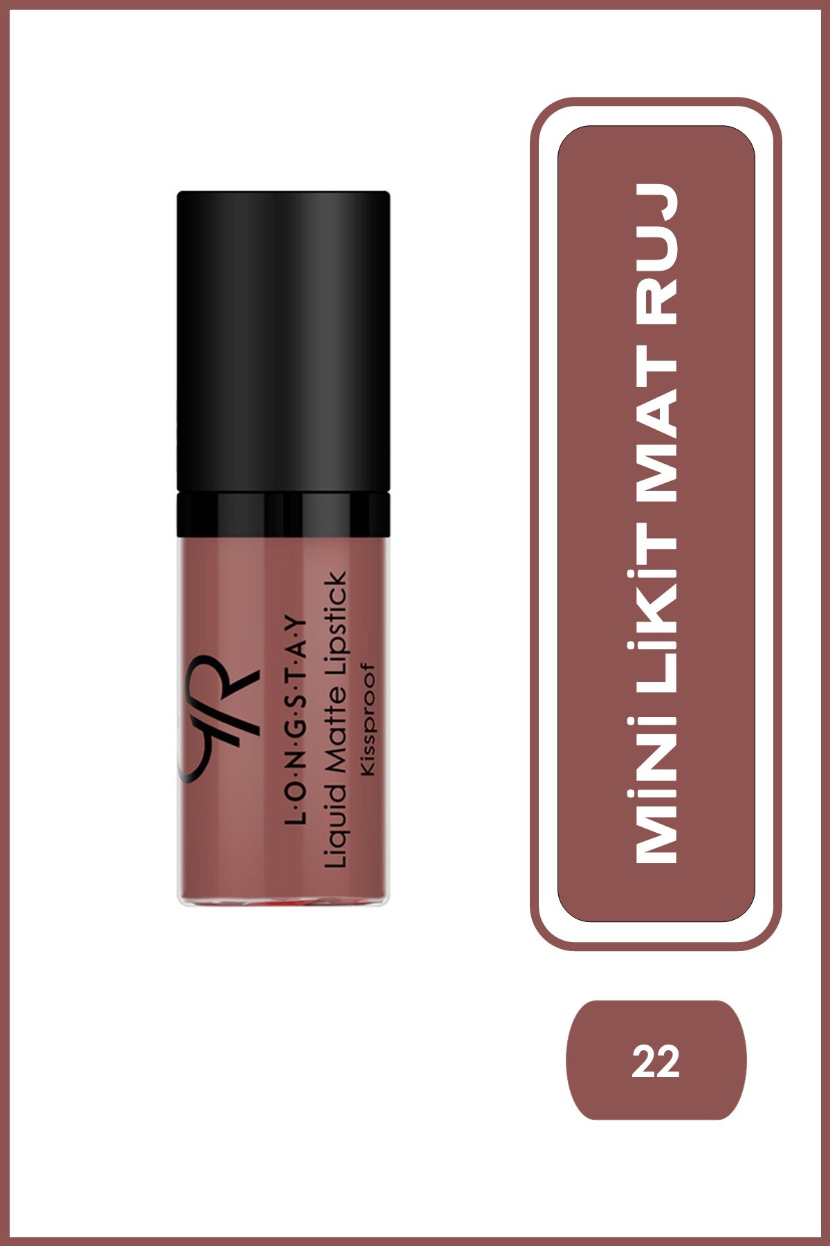 Golden Rose Longstay Liquid Matte Lipstick Mini No: 22 - Bulaşmayan Likit Mini Mat Ruj (3 ml)