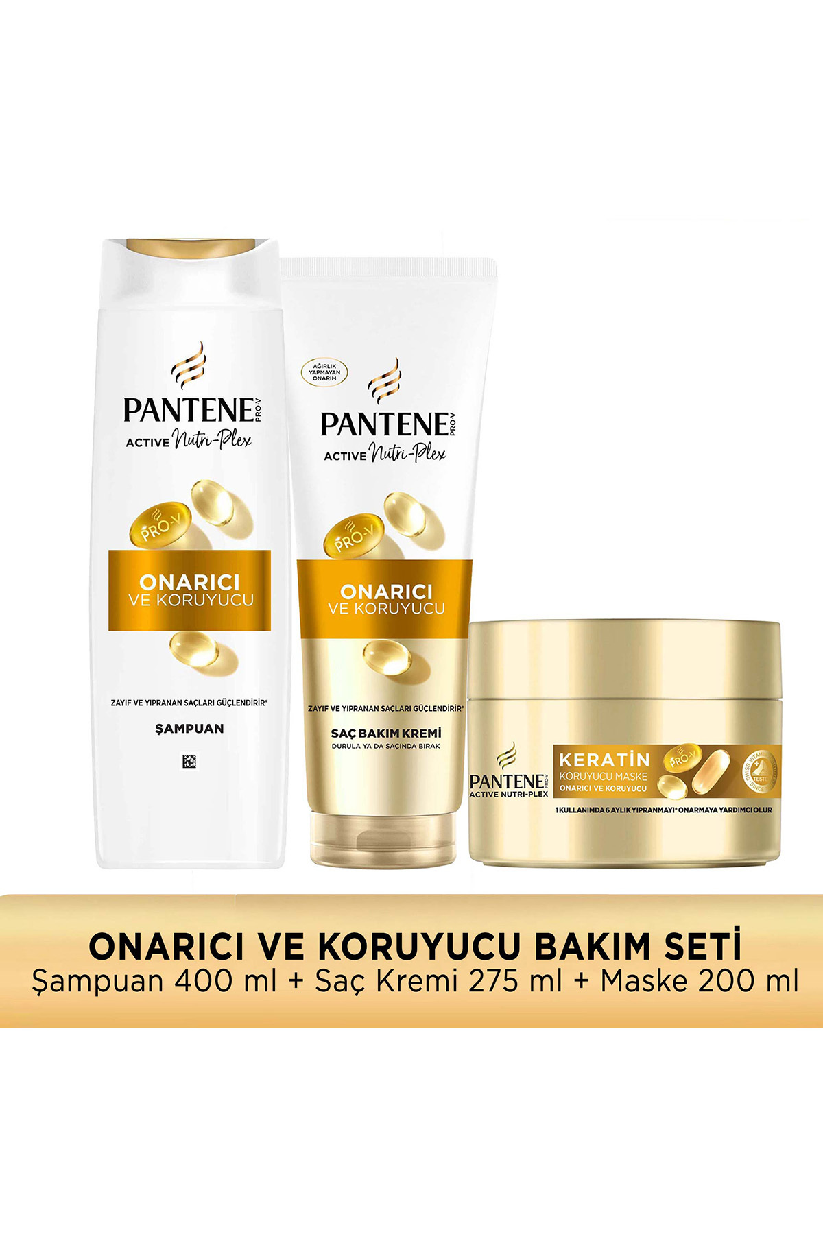 Pantene Onarıcı And Koruyucu Şampuan 400ml + Saç Kremi 275ml + Maske 200ml