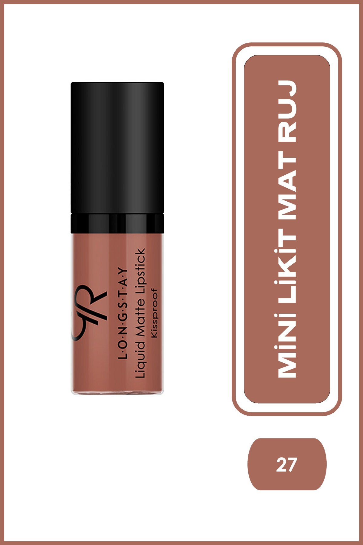 Golden Rose Longstay Liquid Matte Lipstick Mini No: 27 - Bulaşmayan Likit Mini Mat Ruj (3 ml)
