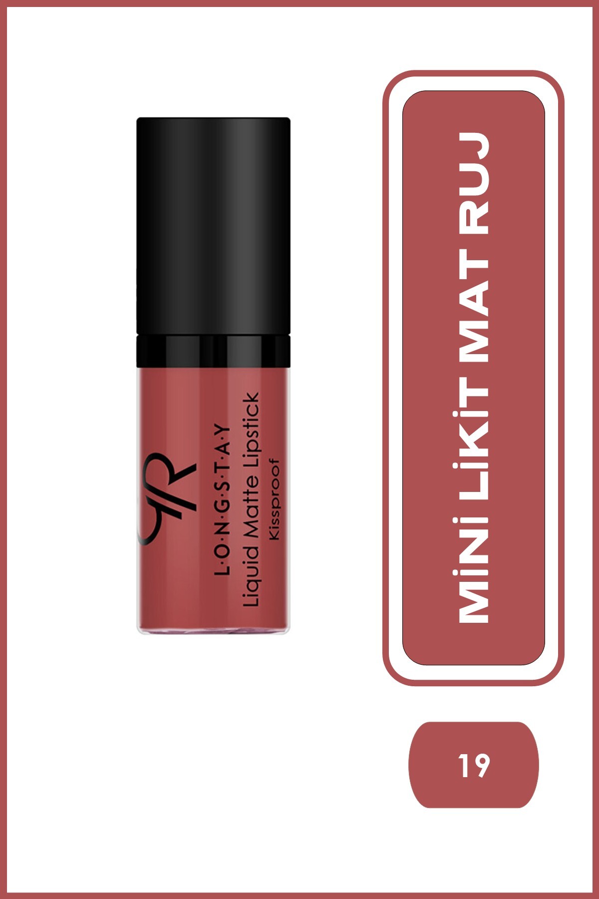 Golden Rose Longstay Liquid Matte Lipstick Mini No: 19 - Bulaşmayan Likit Mini Mat Ruj (3 ml)