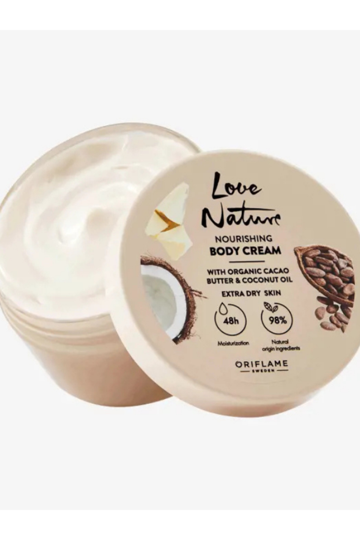 Oriflame Love Nature Organik Kakao Yağı Ve Hindistan Cevizi Yağı Özlü Besleyici Vücut Kremi 42991