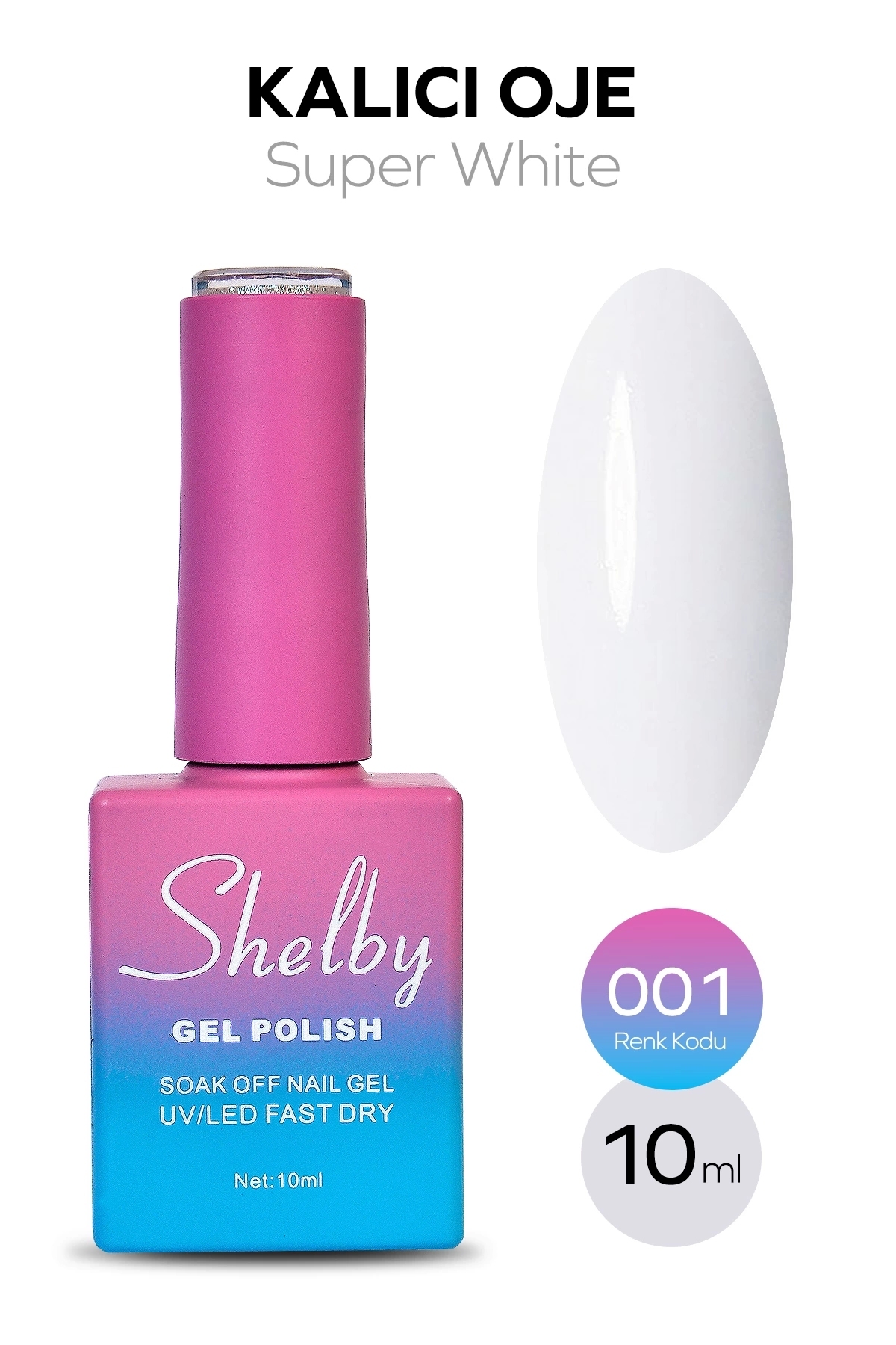 Adornn SHELBY 10 ML. A001 SÜPER BEYAZ KALICI OJE