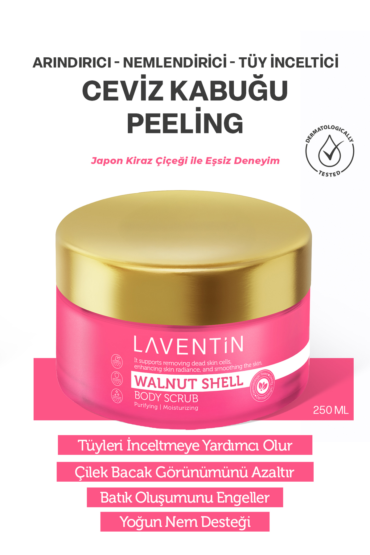Laventin Tüy Azaltıcı ve -Besleyici Arındırıcı Nemlendirici Anında Batık Karşıtı El-Vücut Peelingi