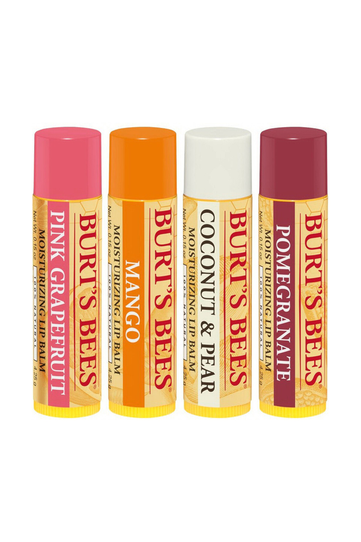 Burt's Bees Superfruit (Nar-Hindistan Cevizi ve Armut-Mango-Greyfurt) Dudak Balmı 0.15 oz 4.25Gr x4