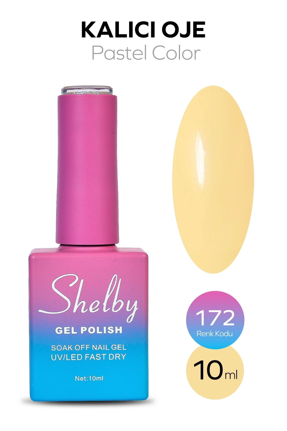Adornn SHELBY 10 ML. A172 PASTEL RENK KALICI OJE