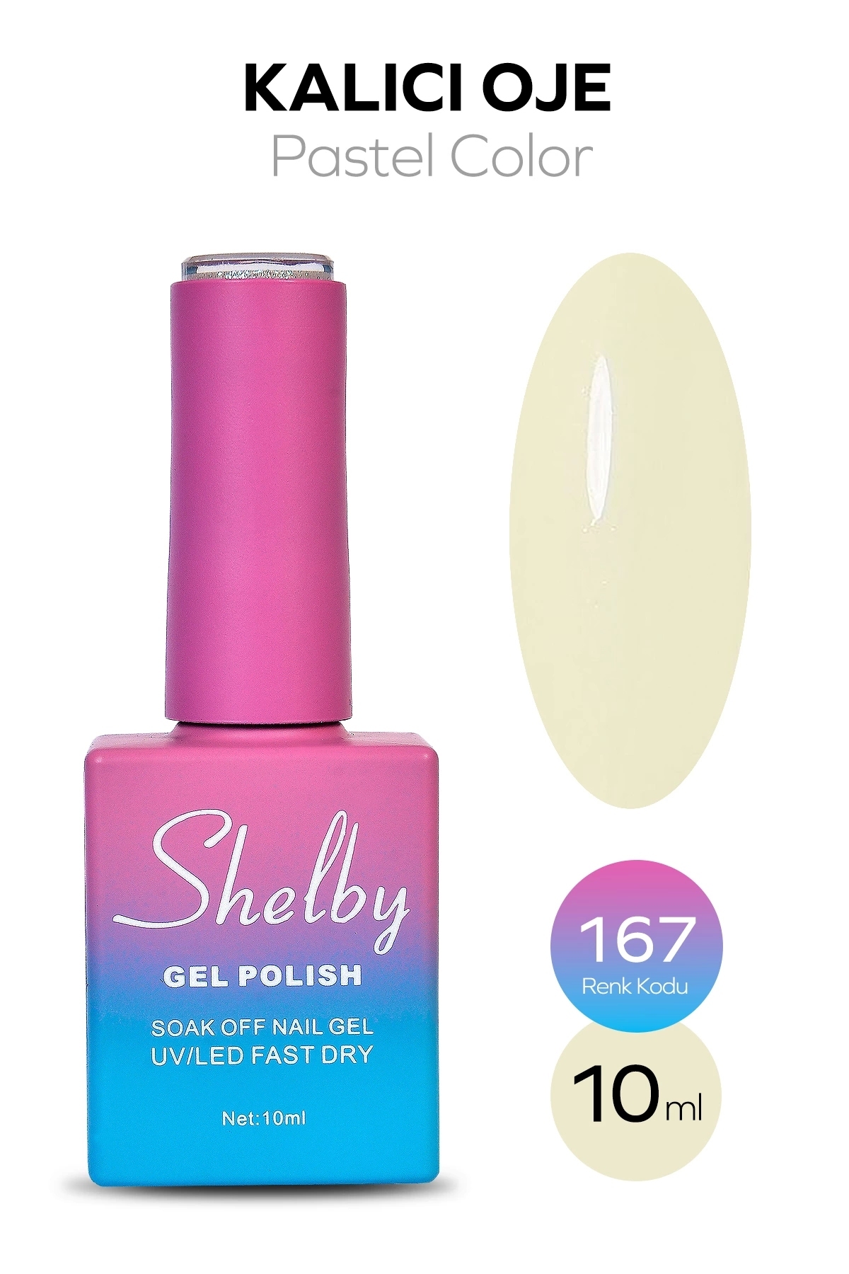 Adornn SHELBY 10 ML. A167 PASTEL RENK KALICI OJE