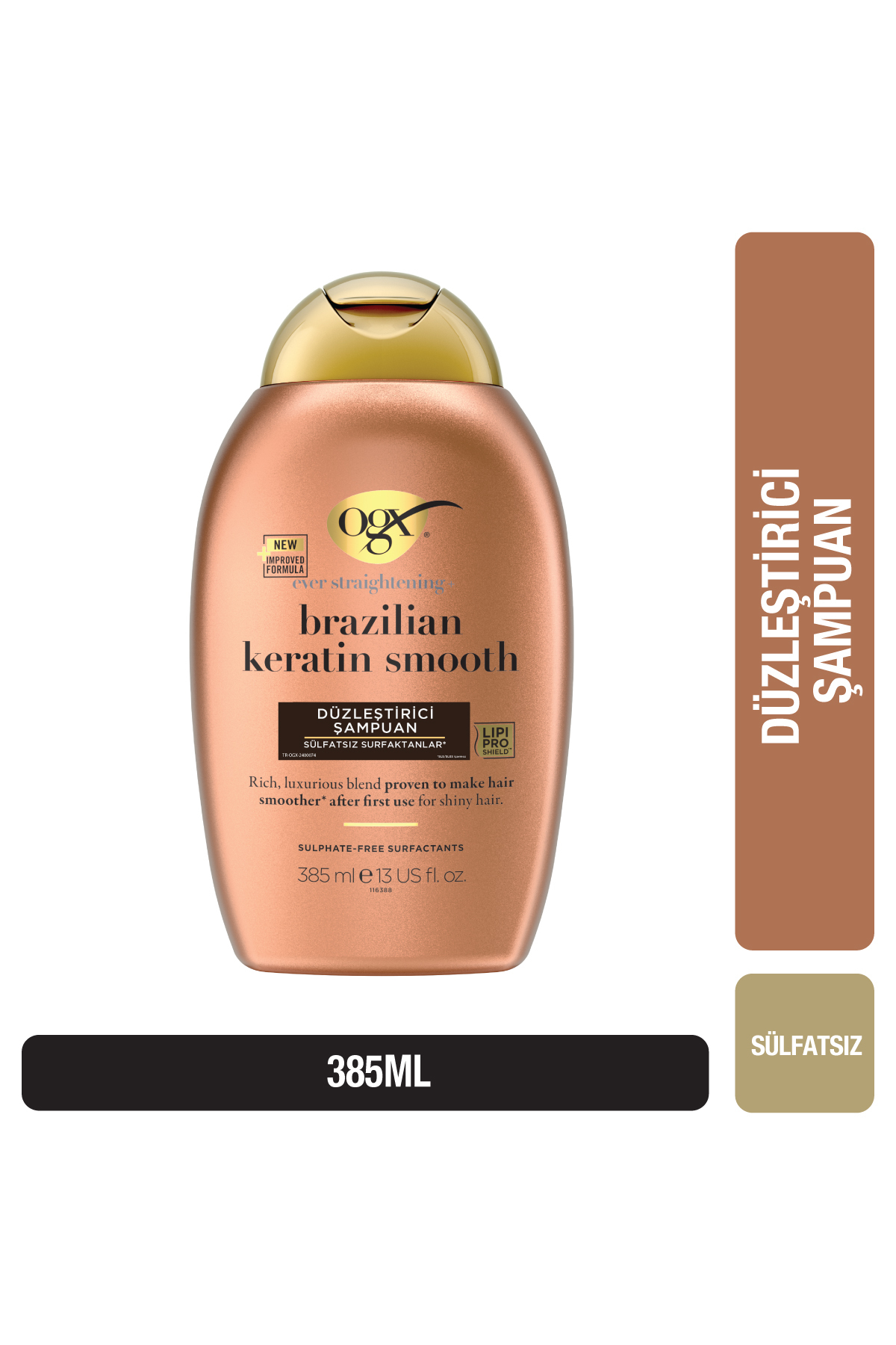 OGX Brazilian Keratin Smooth Düzleştirici Sülfatsız Şampuan 385 ml