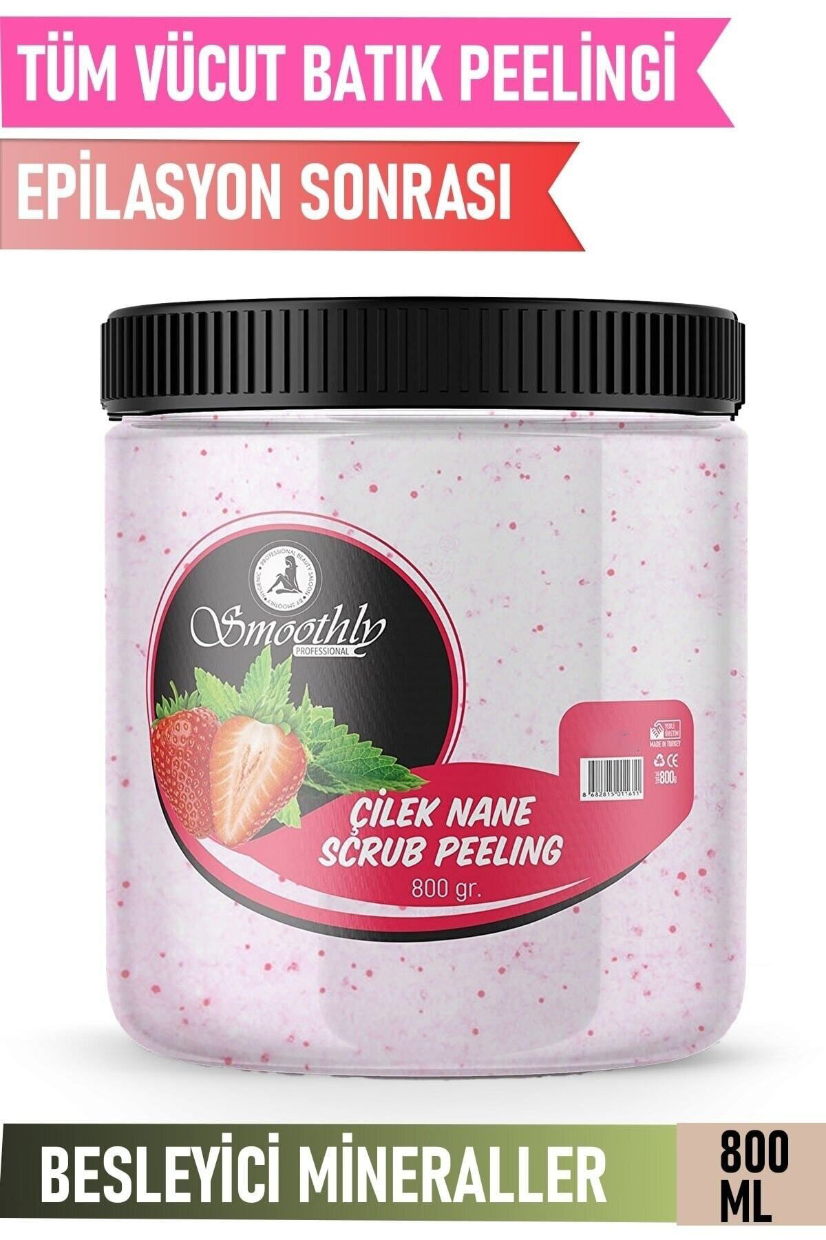 Smoothly Çilek Nane Aromalı Batık Karşıtı Vücut Peelingi 800 gr E Vitamini Içermez