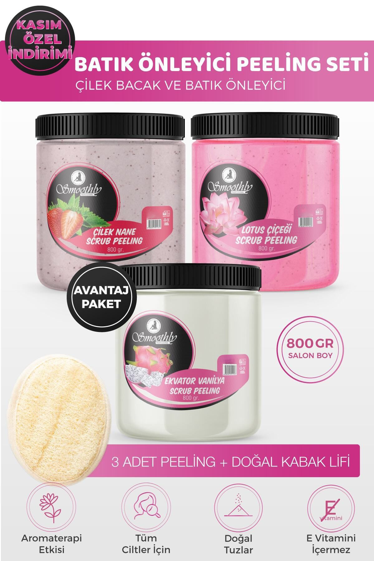 Smoothly Peeling Avantaj Seti 800gr X 3 Adet Batık Için Peeling Uygulama Için Doğal Kabak Lifi.