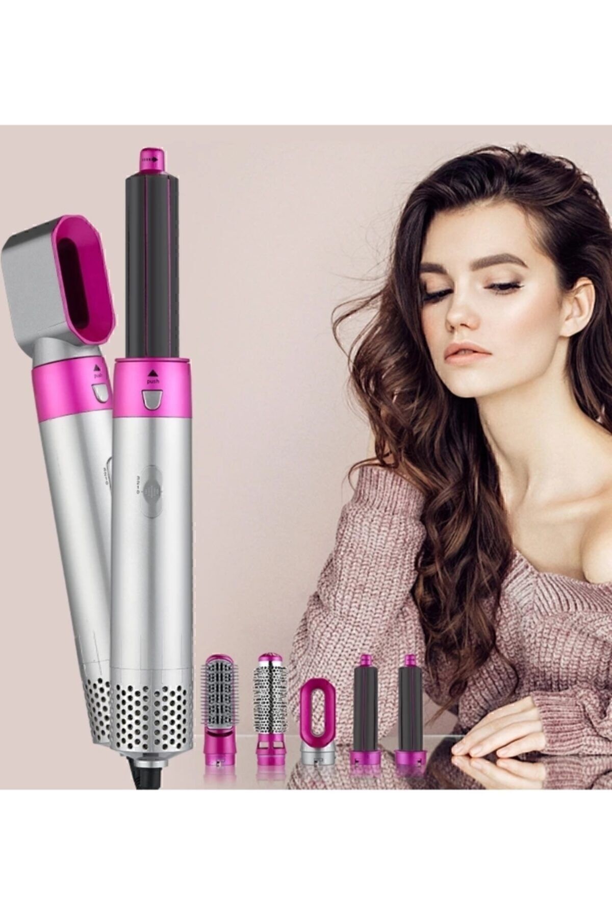 Yeni Özel Seri Hot Air Styler Saç Şekillendirici 5 In 1 Saç Düzleştirici Bigudi Tarak Saç Maşası