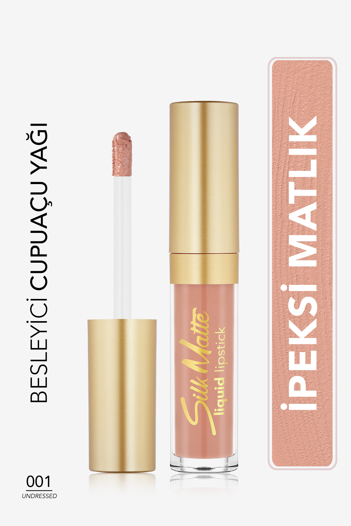 Flormar Kadife Dokulu Likit Mat Ruj - Silk Matte Liquid Lipstick - 001 UNDRESSED - 8690604397273