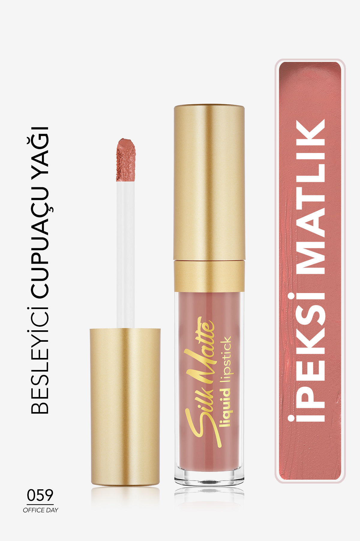 Flormar Silk Matte Yüksek Pigmentli & Mat Bitişli Nemlendirici Likit Ruj- 8682536076623- 59 OFFICE DAY