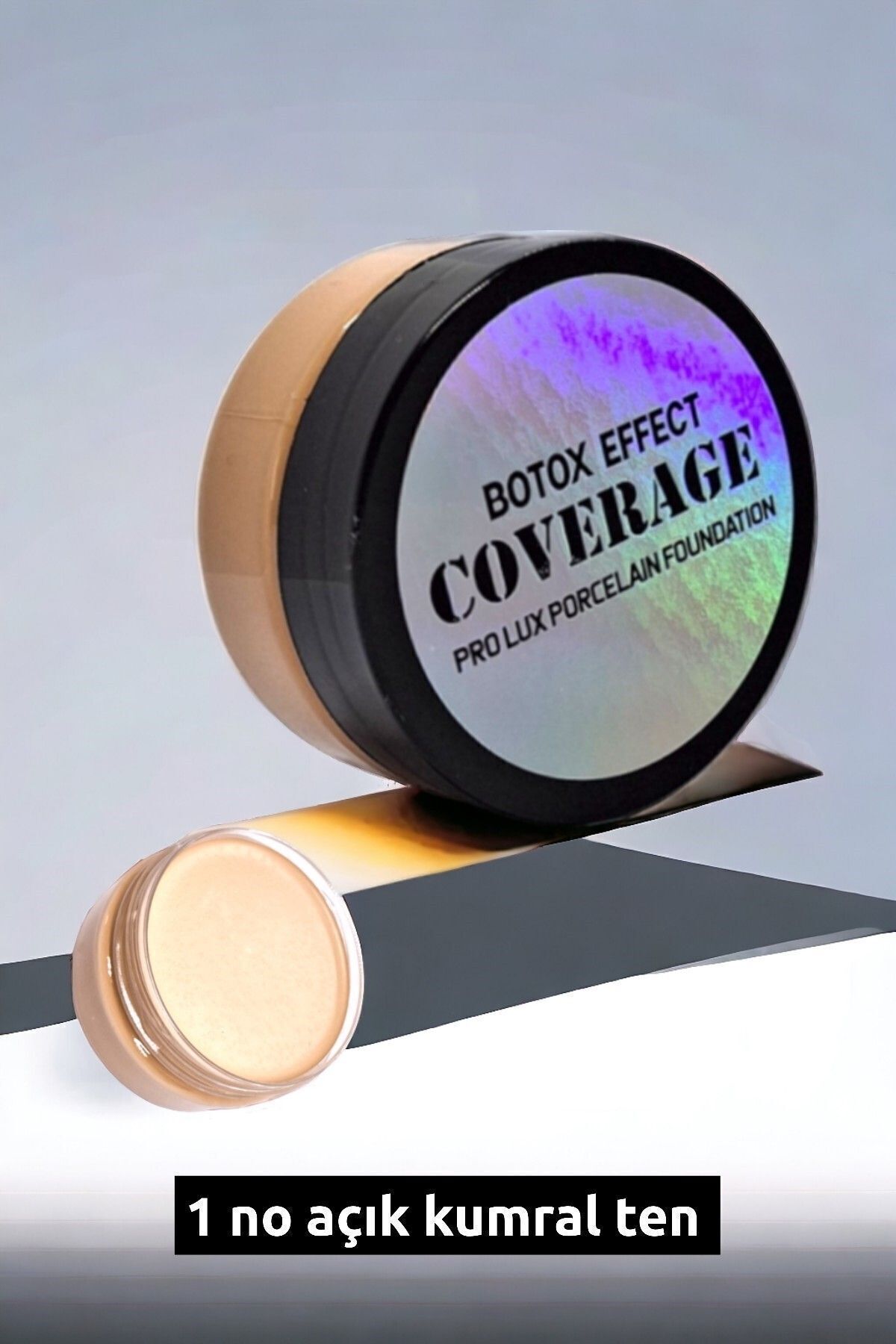 wonderway Yoğun Kapatıcı Porselen Fondöten - Botox Effect No:1 Açık Kumral Ten Sünger Ve Göz Kalemi