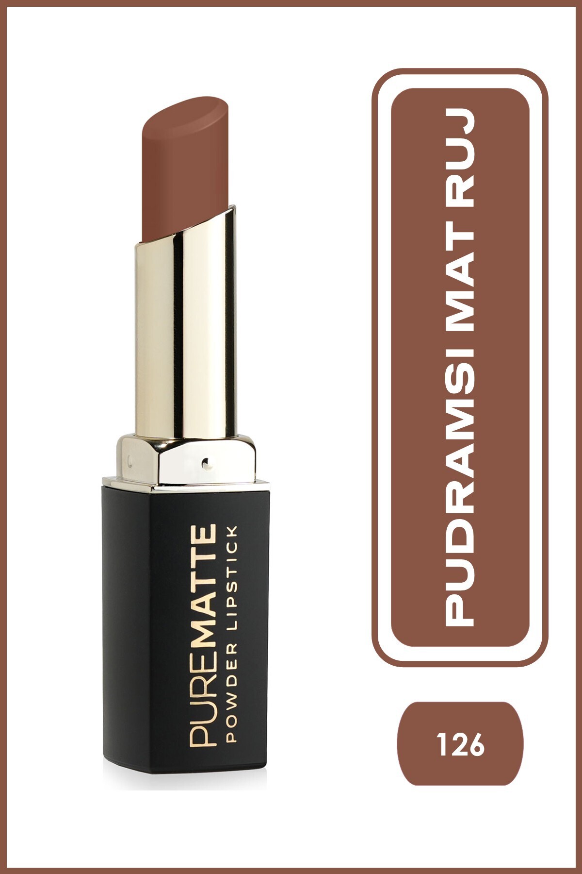 Golden Rose Pure Matte Powder Lipstick No: 126 - Nemlendirici Pudramsı Mat Ruj
